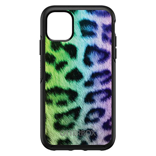 Rainbow Leopard Cheetah Fur Print On Black Case