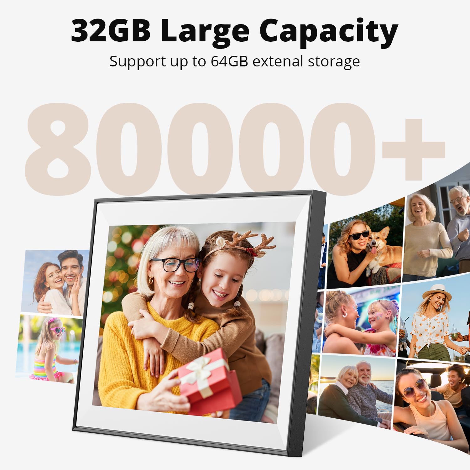 Dragon Touch 15.6 Inch WiFi Digital Picture Frame with 32GB Storage - Full HD 1080P Touchscreen, Auto-Rotate, Instant Photo/Video Sharing via Free App | Perfect Gift for Mom, Dad & Family | Display Memories in Living Room, Bedroom or Office