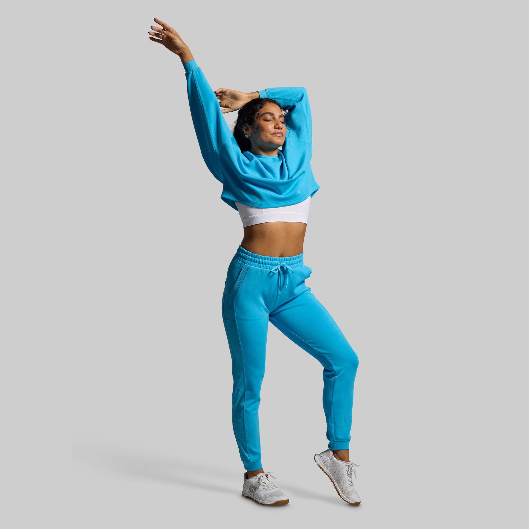 Lounge Lux Cropped Pullover Sweater Set - Soft & Cozy Women's Outfit (Aquarius Blue) | Perfect for Casual Wear, Loungewear & Street Style Fashion