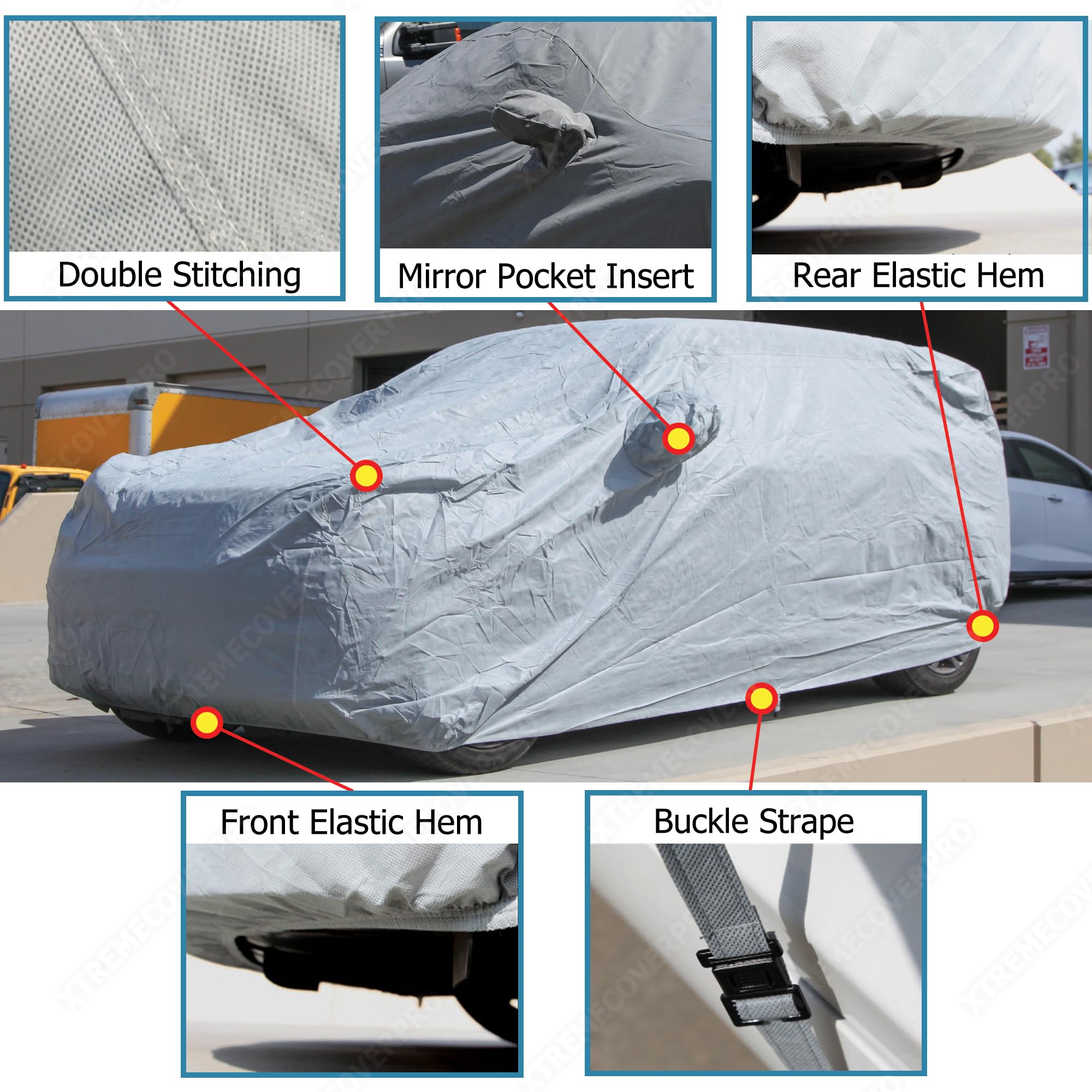 2020-2025 Lincoln Corsair Car Cover - XTREMECOVERPRO PRO Series Waterproof Outdoor Protection (Grey) | All-Weather Dust & UV Resistant for Garage & Outdoor Parking