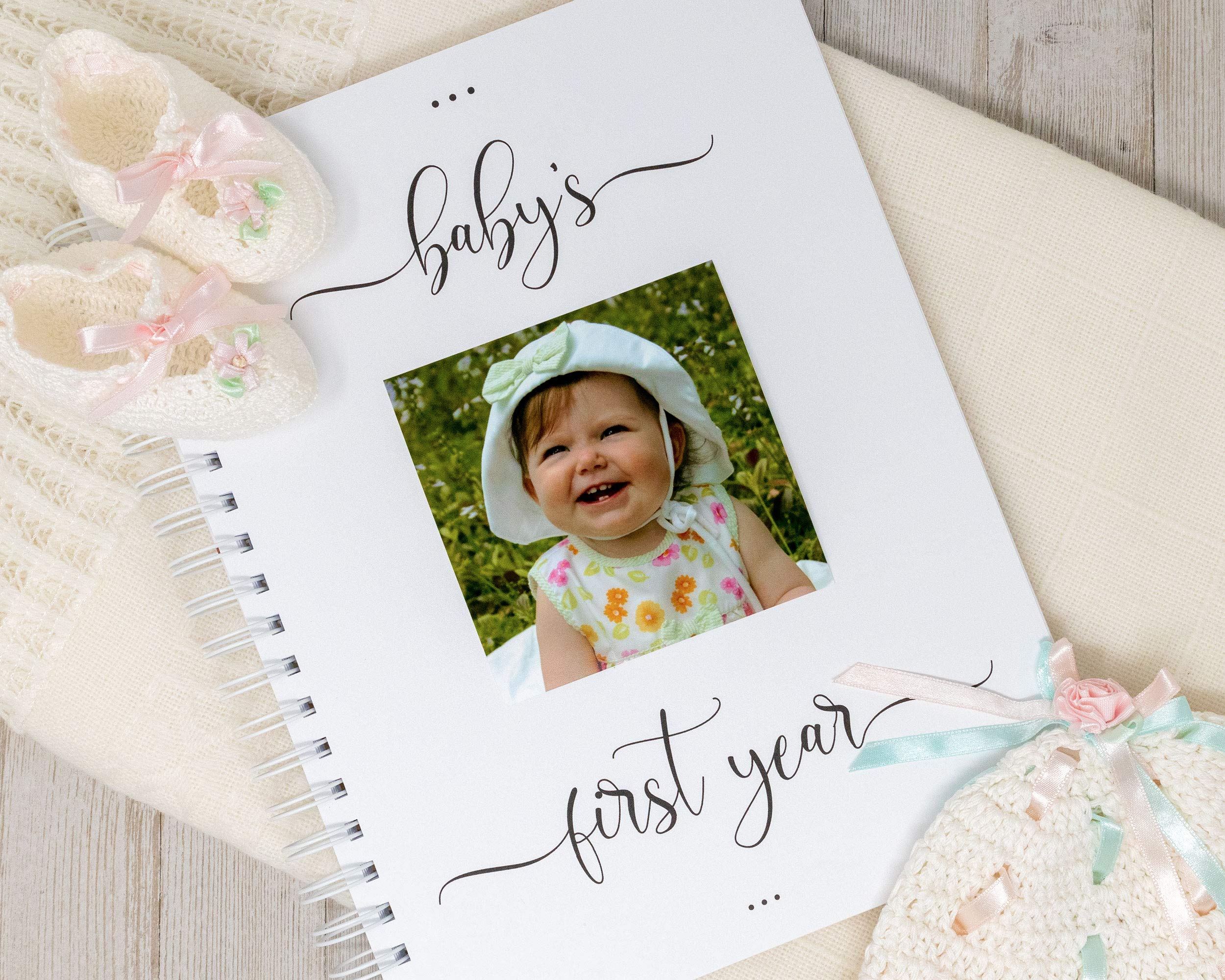 Personalized Baby Memory Book - Hard Cover First Year Album with Baby's Name - Baby Journal & Keepsake (Butterfly Design) - Perfect for Newborn Gifts, Christening, and First Birthday Presents