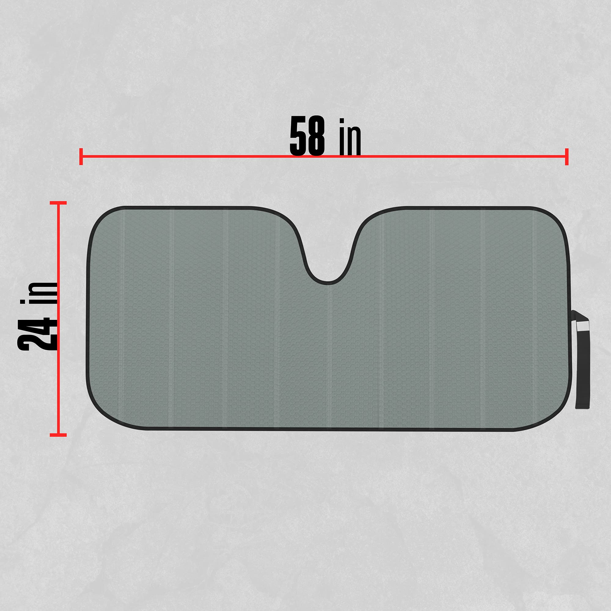 Motor Trend Accordion Gray Car Windshield Sun Shade - 58
