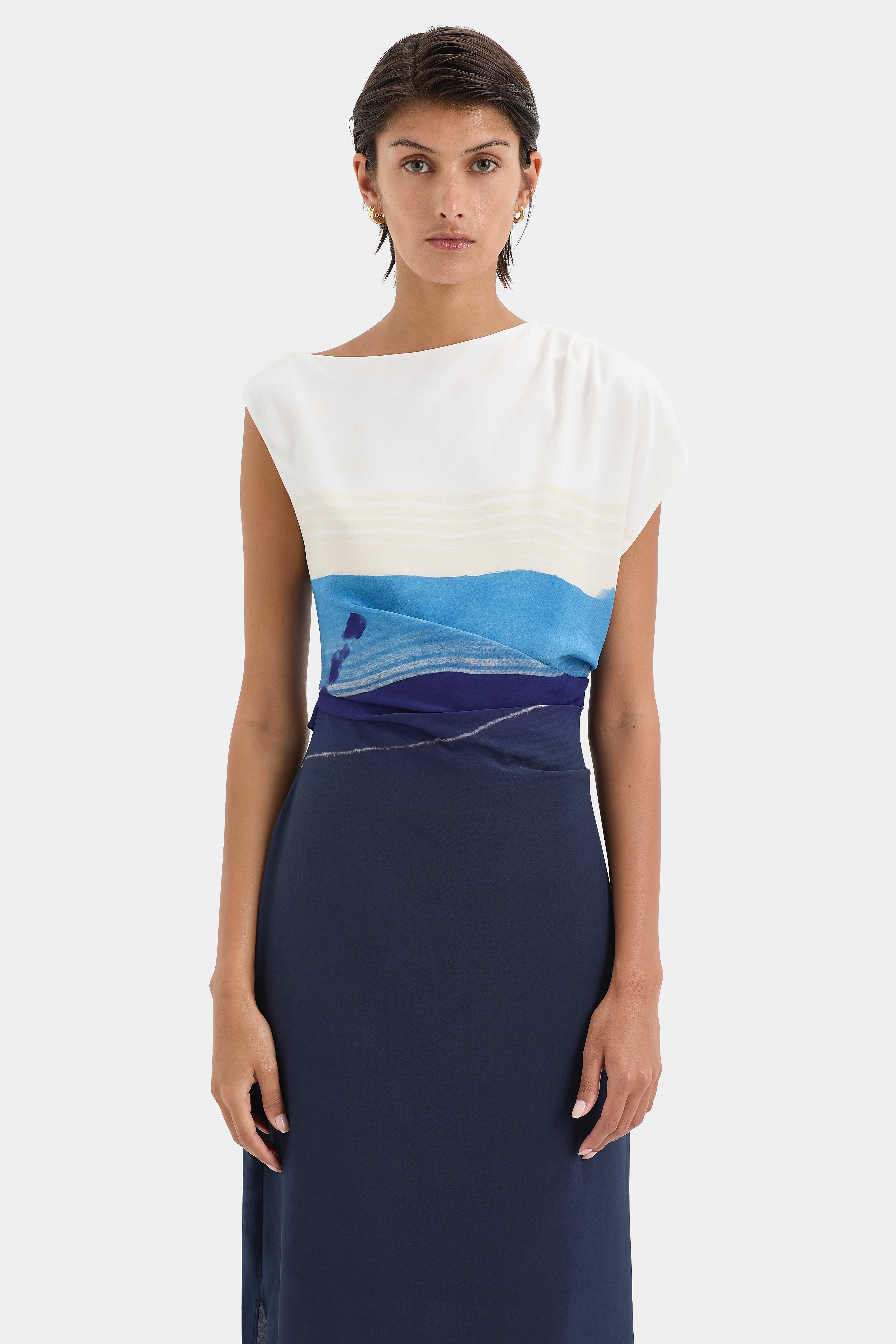 Mariner Midi Dress for Women - Flowy Summer Beach Dress with Pockets, Boho Chic Casual Sundress for Vacation, Date Night & Outdoor Activities