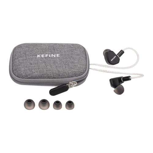 Linsoul Kefine Klean HiFi In-Ear Monitor Headphones - 10mm DLC Diaphragm Dynamic Driver, Wired Gaming Earbuds with Detachable Silver-Plated Cable & Replaceable Tuning Nozzles for Musicians & Audiophiles - Perfect for Studio Recording, Live Performances & Competitive Gaming