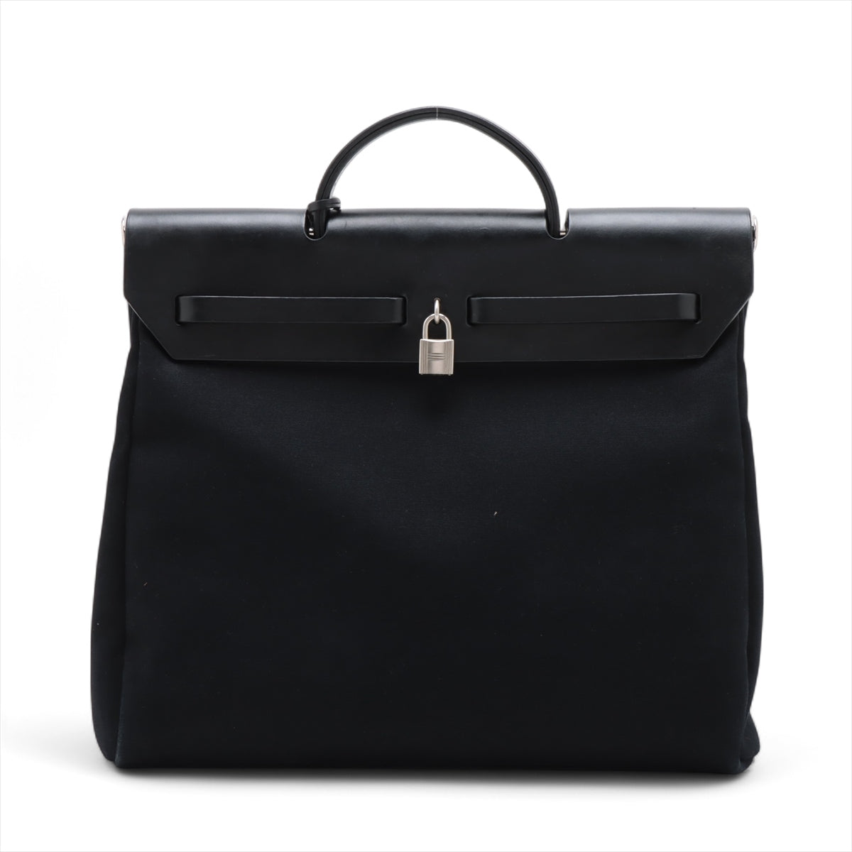 Hermès Herbag MM Black Leather Shoulder Bag - Luxury Handbag for Women | Perfect for Work, Travel & Everyday Use