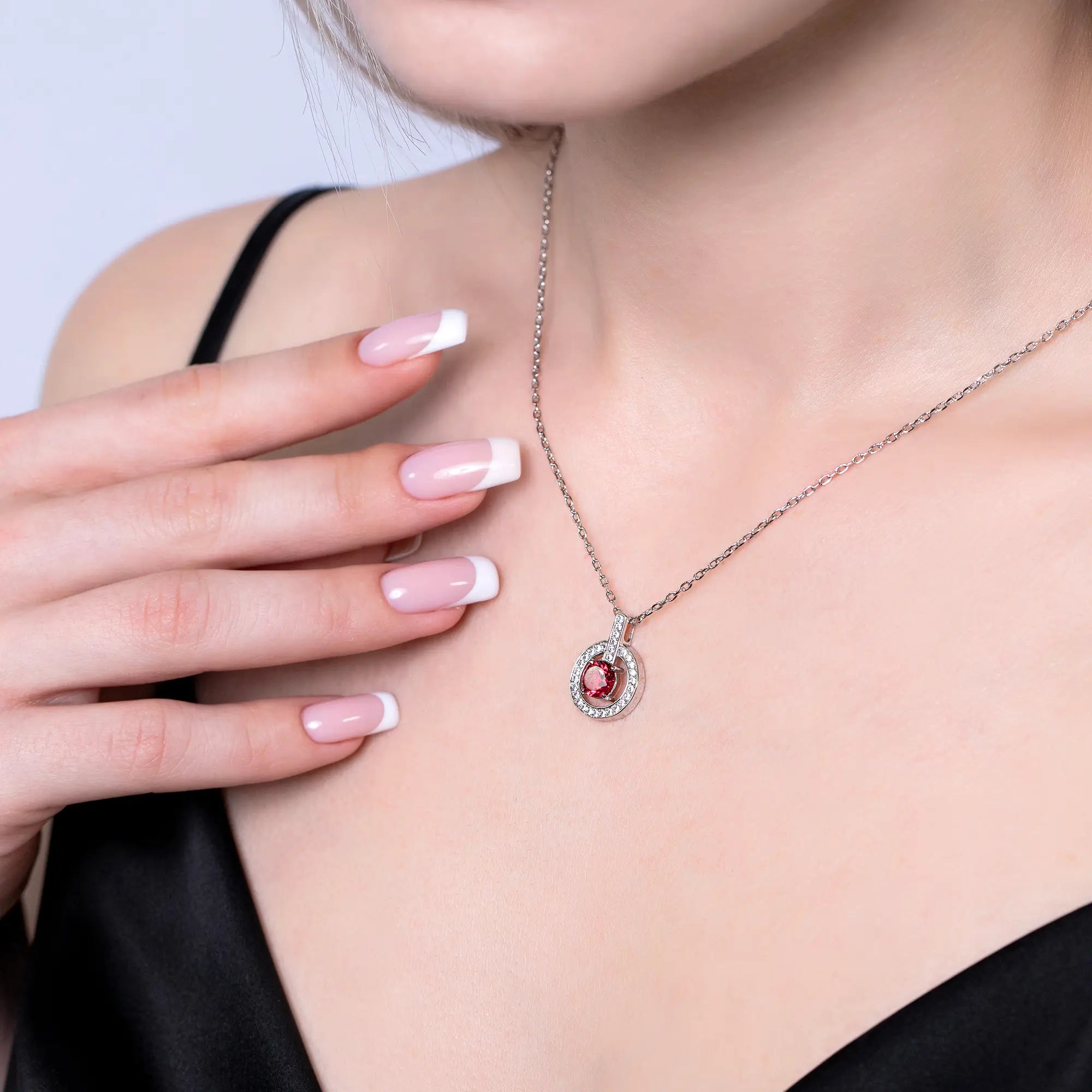 Floating Gemstone Necklace - Dainty Adjustable Jewelry for Women | Perfect for Weddings, Date Nights & Special Occasions