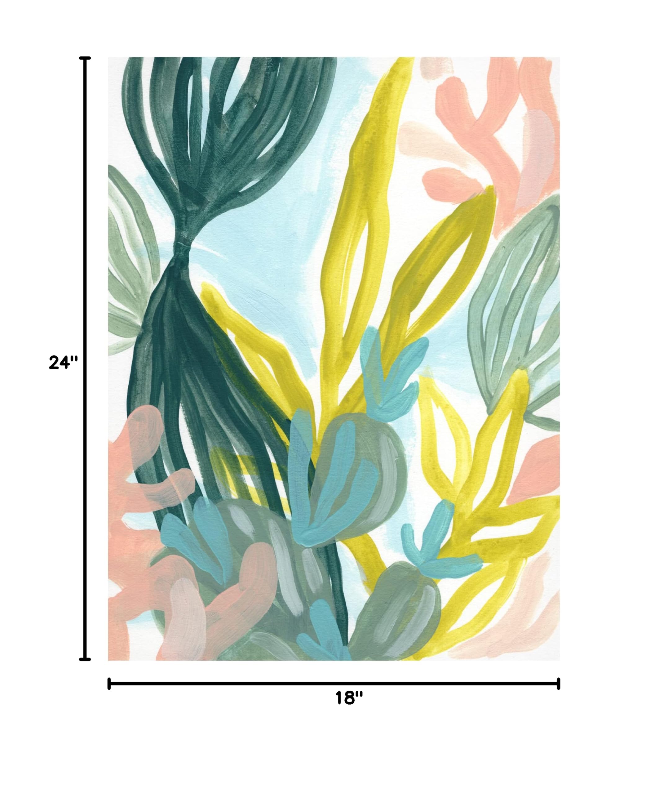 Trademark Fine Art 'Coral Garden I' Canvas Wall Art Print by June Erica Vess - Vibrant Ocean Painting for Living Room, Bedroom & Office Decor