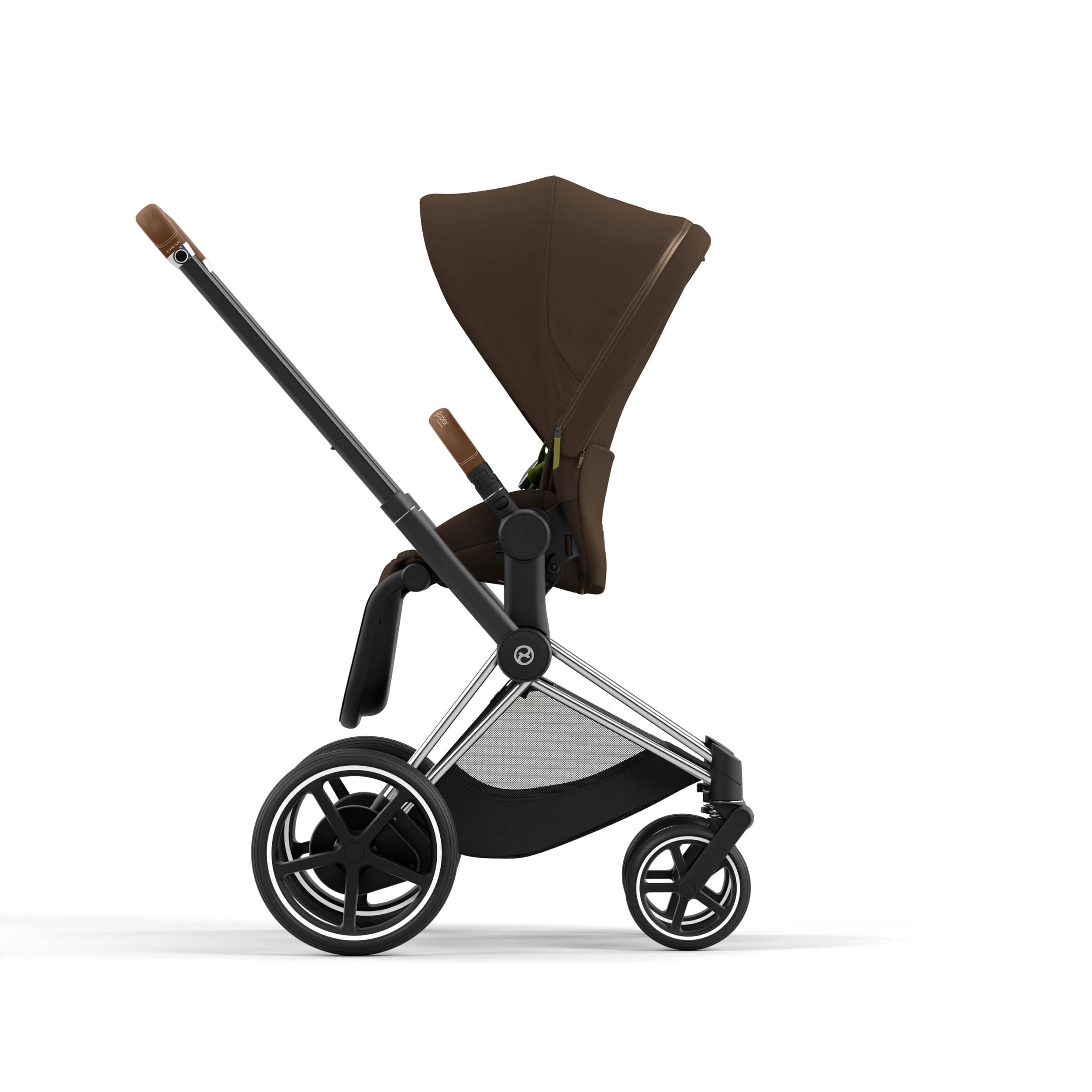 Cybex ePriam 2 Complete Stroller - Lightweight Chrome/Brown Baby Stroller for Newborns & Toddlers | Perfect for City Walks, Shopping & Travel