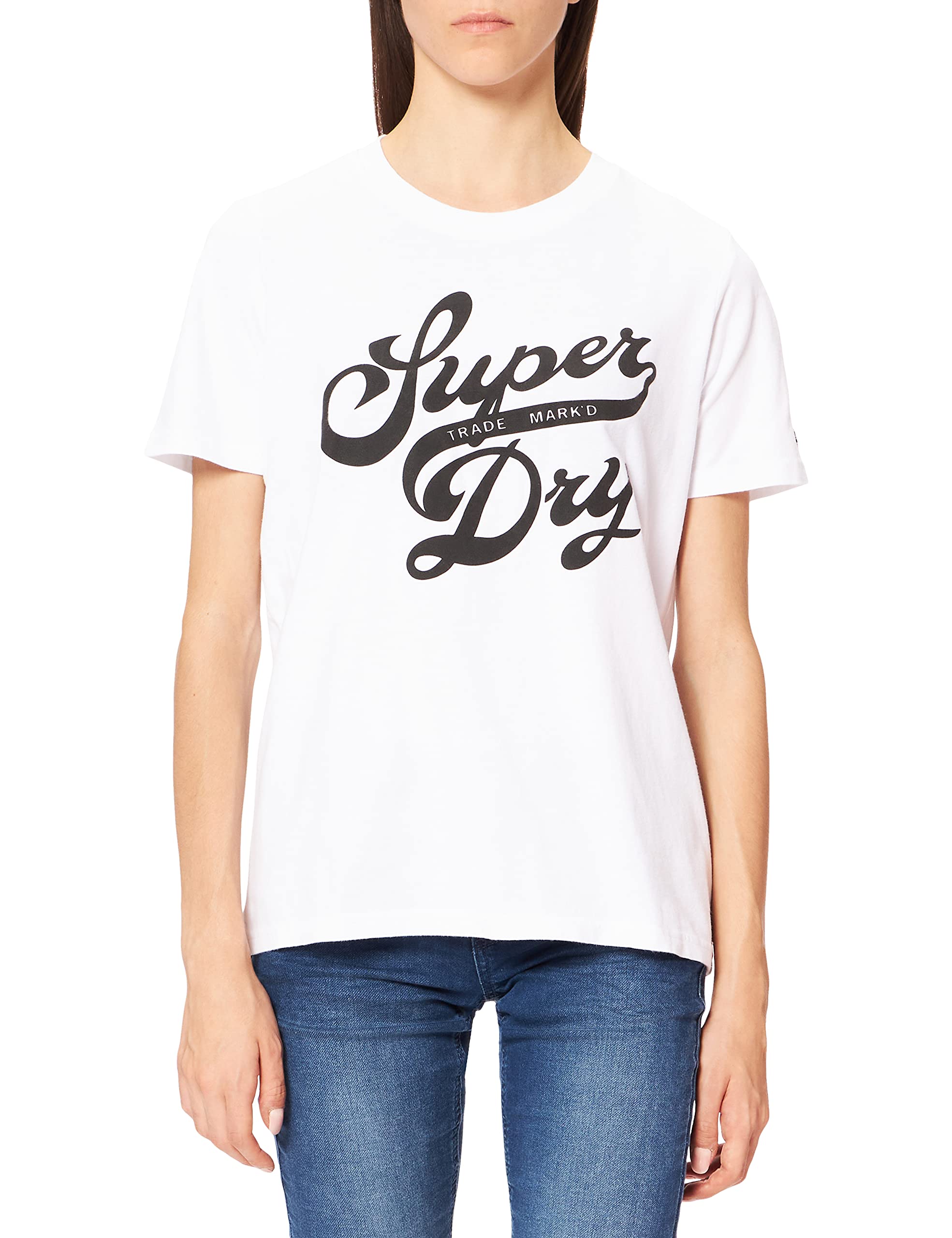 Superdry Women's Black Out T-Shirt - Relaxed Fit Short Sleeve Cotton Tee for Casual Wear & Everyday Outfits | Perfect for Street Style, Weekend Outings & Layering