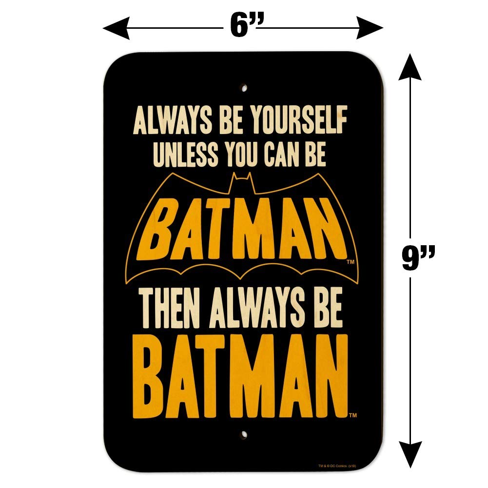 Batman Wall Sign - Inspirational Superhero Office & Home Decor - Perfect for Superhero Fans, Man Cave, Game Room & Batman Themed Spaces