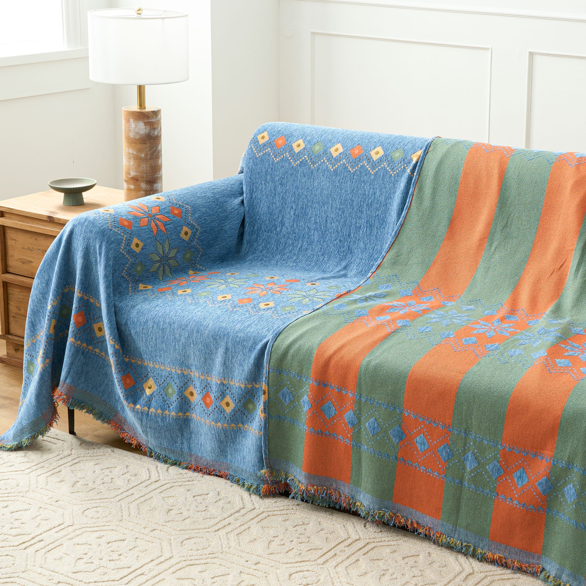 Nordic Geometric Sofa Cover - Modern Stretchable Slipcover for Living Room, Couch, Sectional - Home Decor & Protection - Perfect for Pets, Kids, and Daily Use