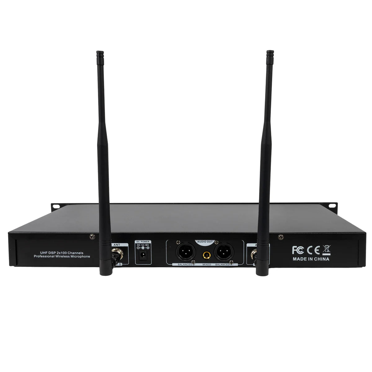 Blastking MHU402R Professional Rack Mount Dual Handheld UHF Wireless Microphone System for Live Performances, Karaoke, and Events - Crystal Clear Audio with Long Range Stability