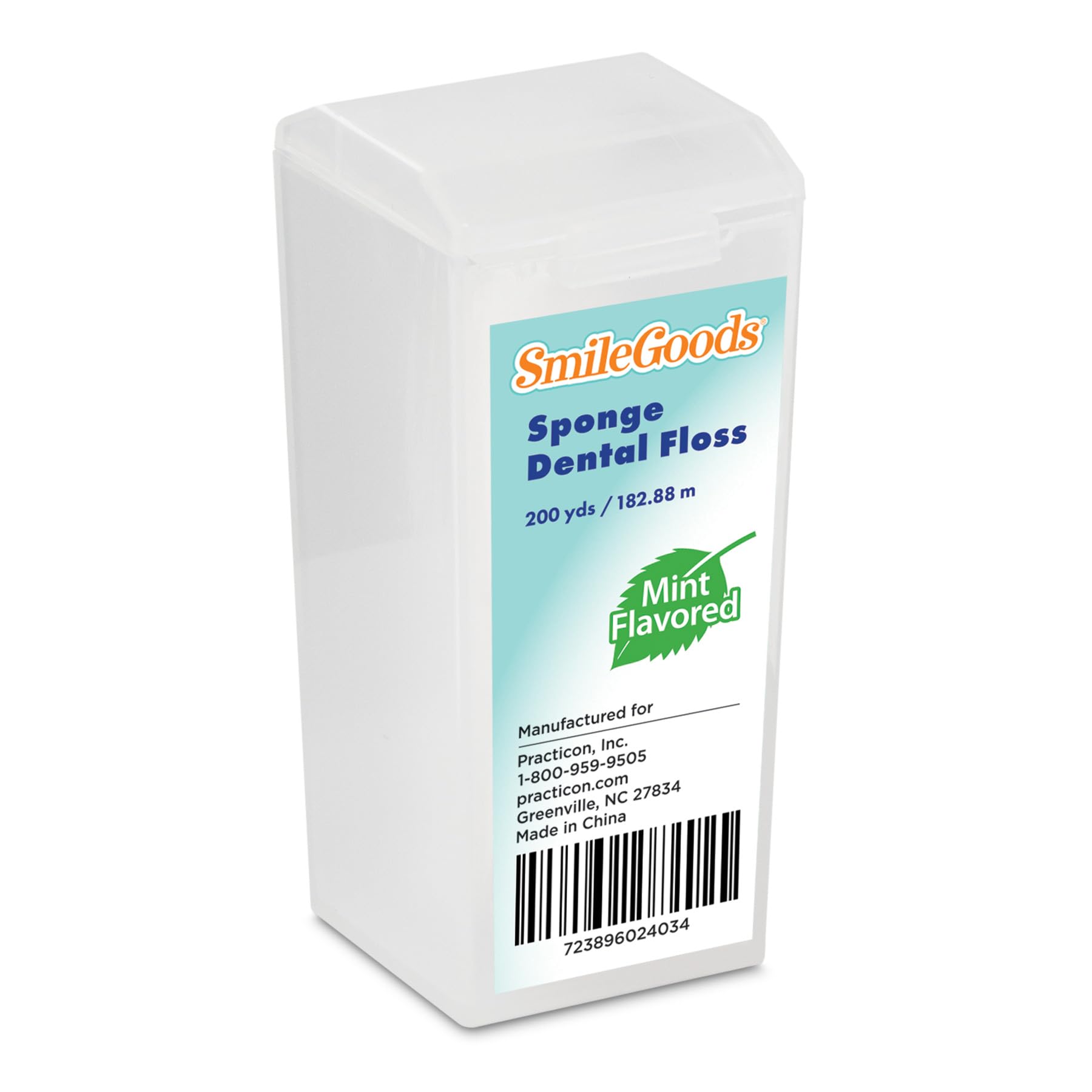 SmileGoods Mint Dental Floss Spool - 200 Yards Waxed String for Teeth Cleaning & Oral Care - Perfect for Travel, Home & Office Use