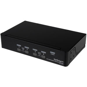 4 Port USB DisplayPort KVM Switch with Audio Support - Seamless Multi-Computer Control for Home Office, Gaming & Studio Workstations
