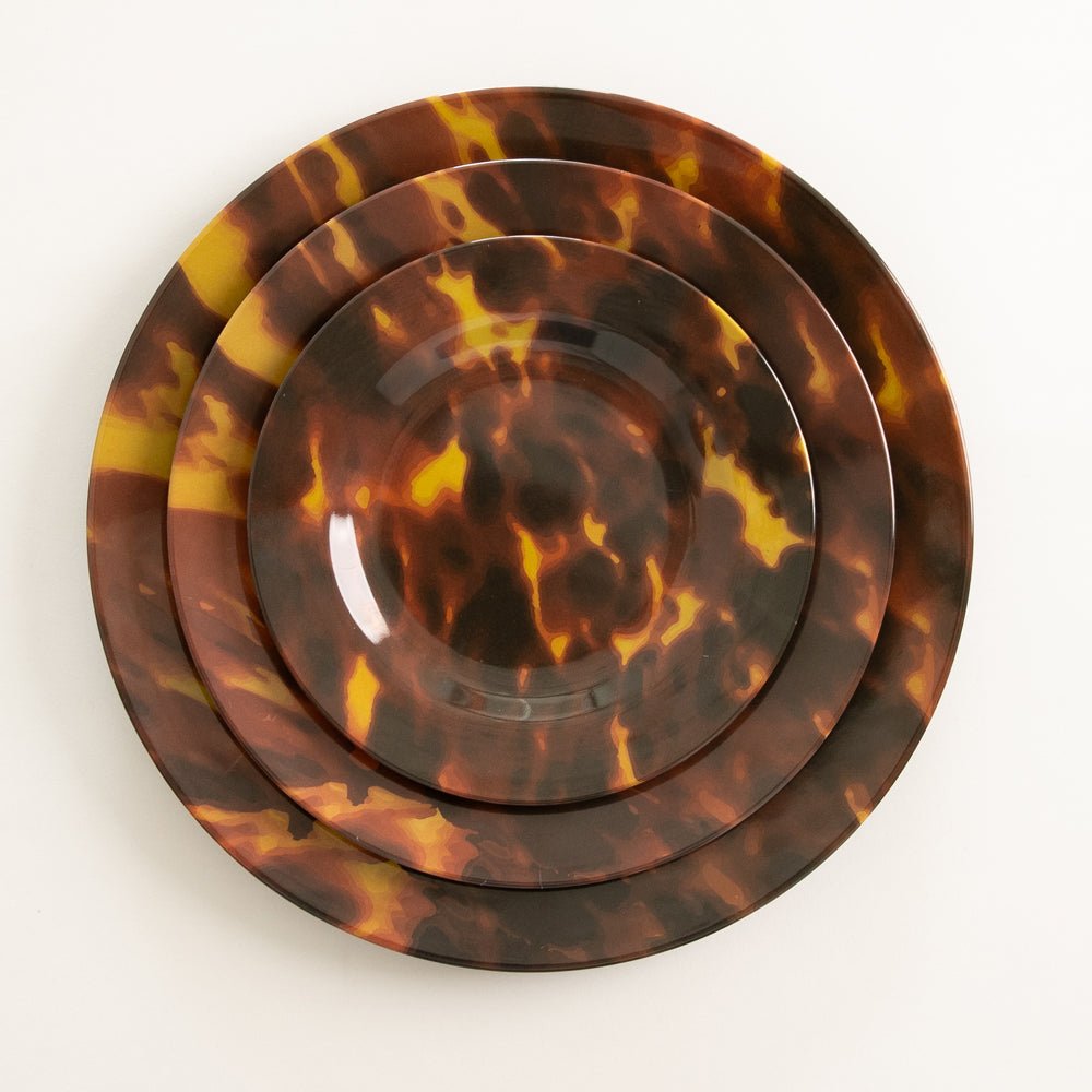India Hicks Home Tortoise Melamine Luncheon Plates - Set of 6 | Durable & Stylish Melamine Dinnerware for Outdoor Dining, Picnics & Beach Parties