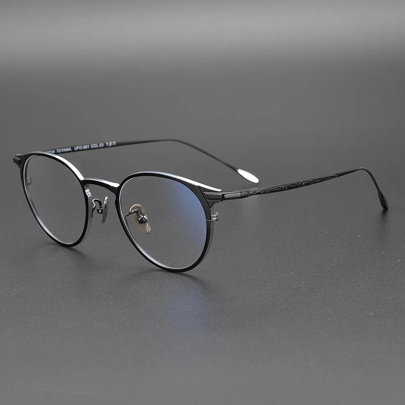 Aimee Unisex Full Rim Round Titanium Eyeglasses 21061 - Lightweight & Durable Frame for Men & Women - Perfect for Reading, Work & Everyday Use