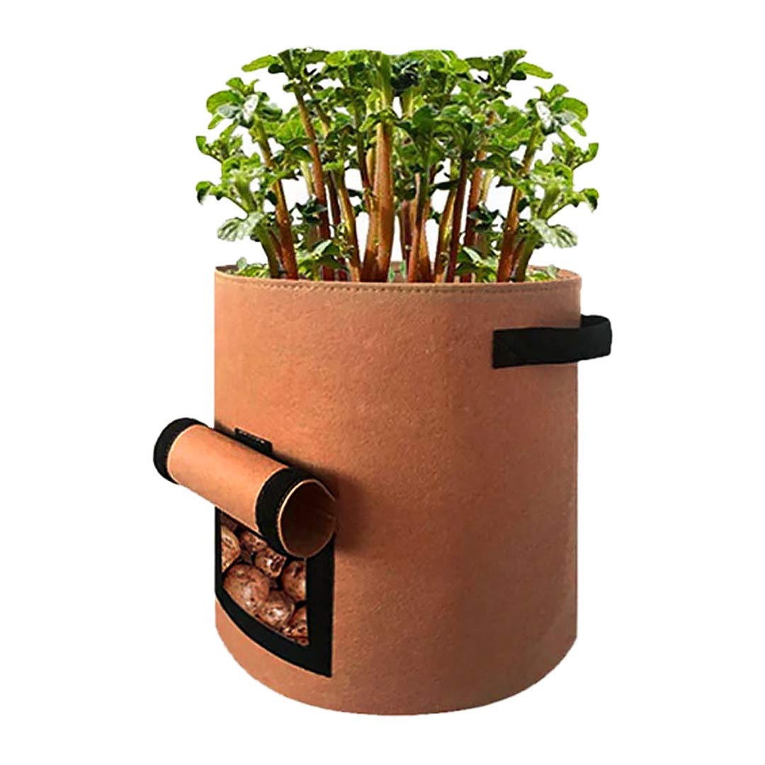 10 Gallon Potato Grow Bag - Thickened Nonwoven Fabric with Velcro Window & Handles for Planting Vegetables - Perfect for Home Gardening, Balcony & Indoor Plant Growth