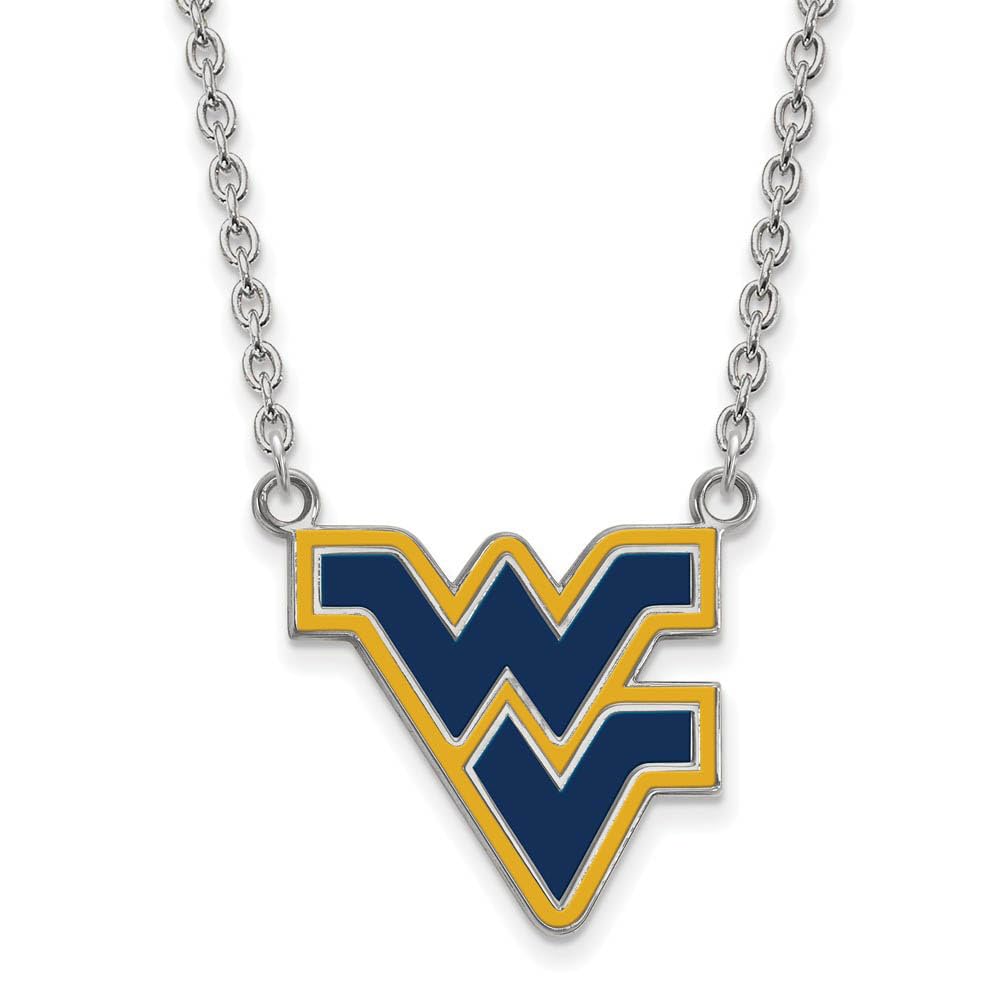 West Virginia Large 3/4 Inch Enamel Pendant with Sterling Silver Necklace - Perfect for Gifts, Souvenirs & Appalachian Pride Jewelry