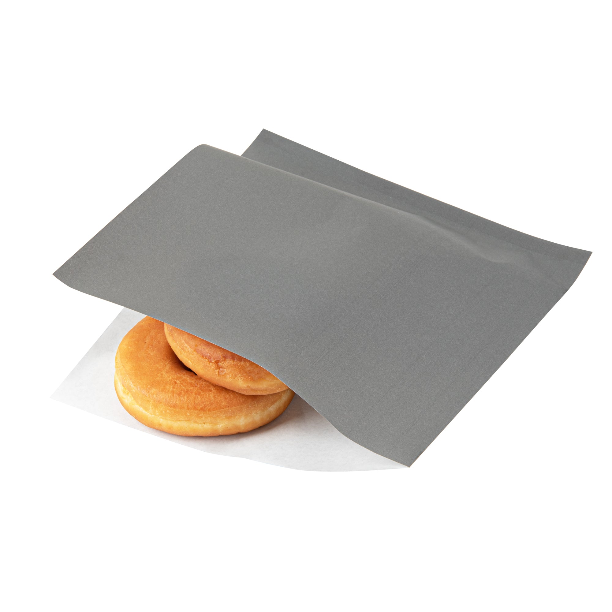 Premium Gray Greaseproof Paper Bags - Large Double Open Design (10