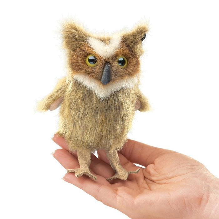 Folkmanis Mini Owl Finger Puppets - Realistic Hand Puppet for Kids, Storytelling & Educational Play - Perfect for Classroom, Birthday Gifts & Imaginative Playtime