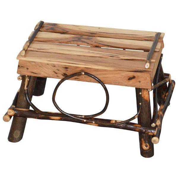Premium Hickory Wood Foot Stool - Rustic Home Decor, Comfortable Ottoman for Living Room, Bedroom & Office - Handcrafted Solid Wood Furniture for Relaxing & Extra Seating