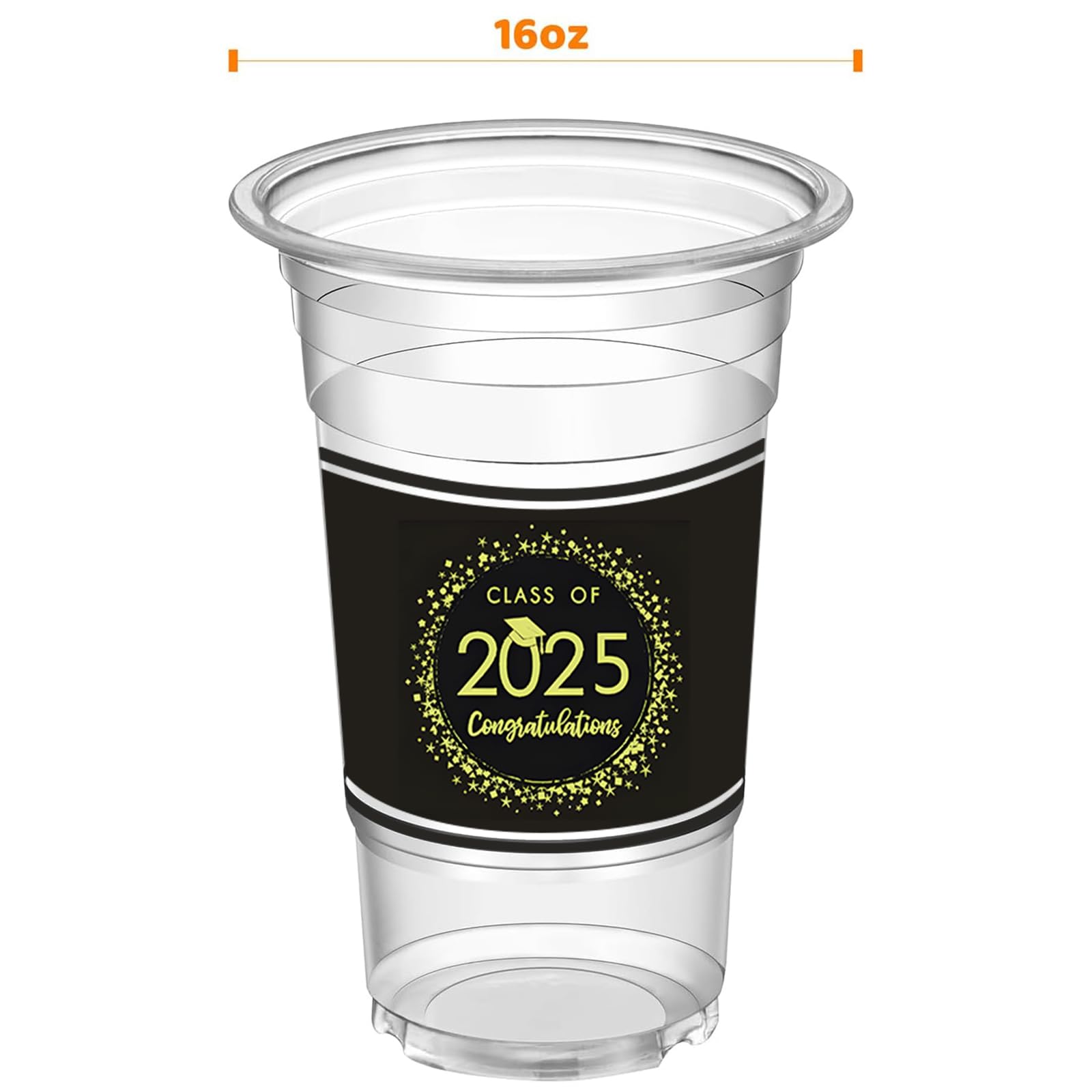 HongyiTime 50 Pack Graduation Party Cups - Disposable Plastic Commencement Drinkware for Graduation Ceremony, Party Favors & School Celebrations - Perfect for Graduation Decorations, Senior Sendoffs & College Graduation Parties