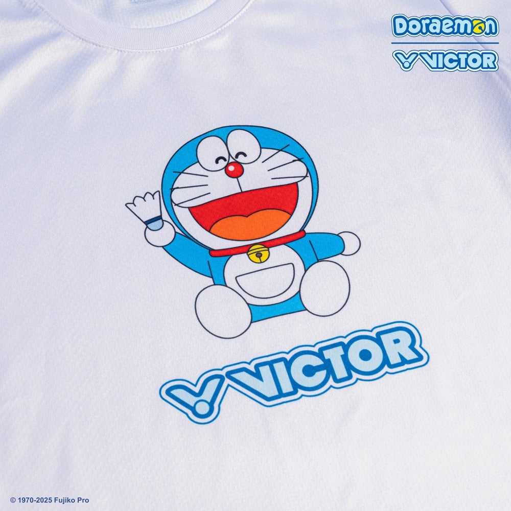 Victor X Doraemon Unisex T-Shirt 501DRM - Anime Graphic Tee for Men & Women [White] | Casual Wear, Cosplay, Gift for Anime Fans
