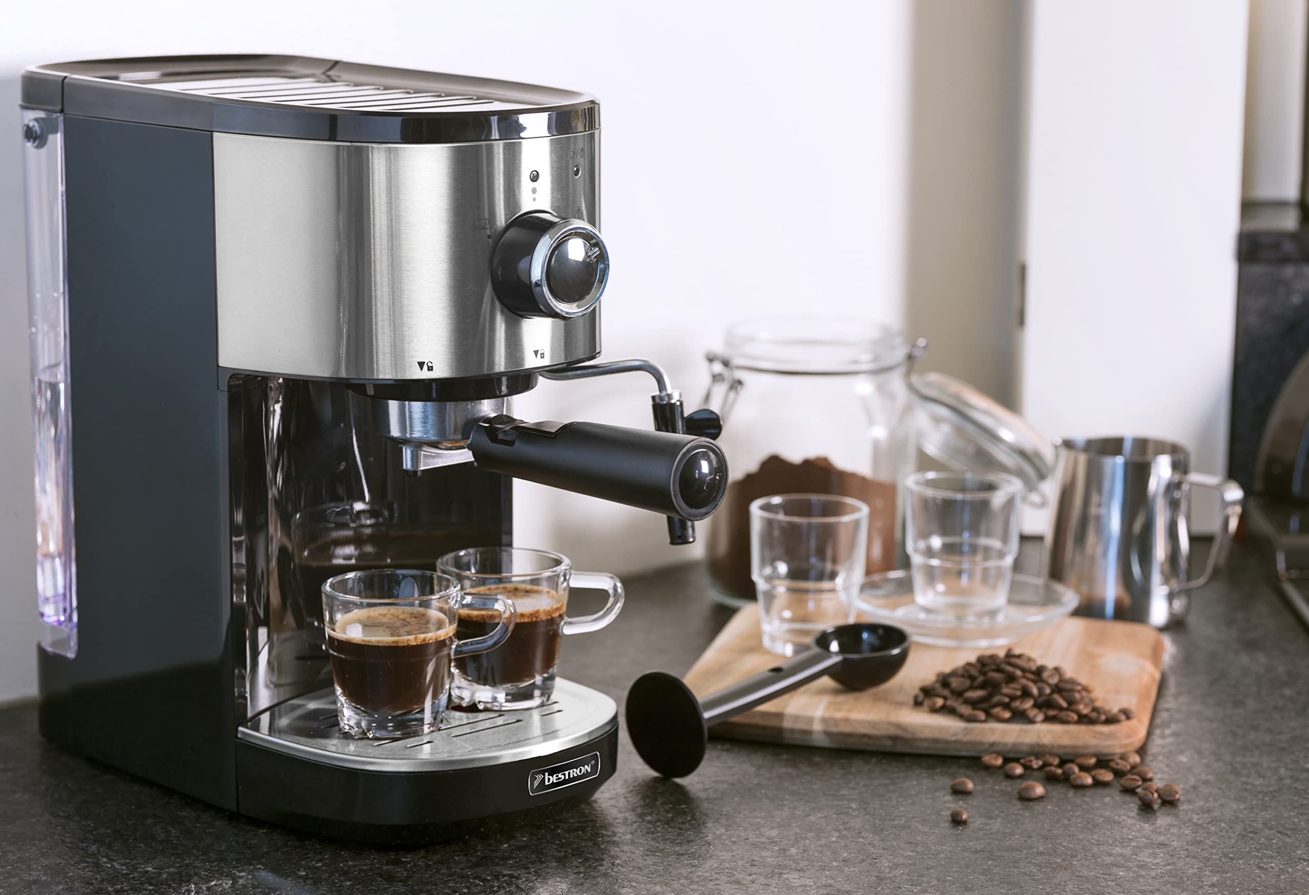Bestron AES800STE Espresso Coffee Maker - Compact & Fast Brewing for Home, Office, or Small Cafe Use