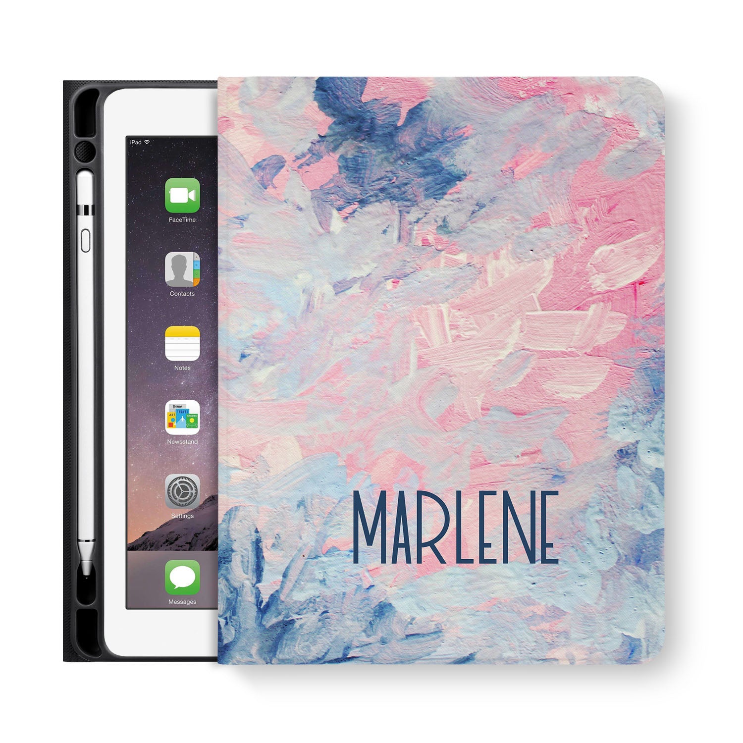 Premium iPad Folio Case with Elegant Oil Painting Abstract Design - Protective Cover for iPad Air/Pro, Perfect for Work, Travel & Artistic Inspiration