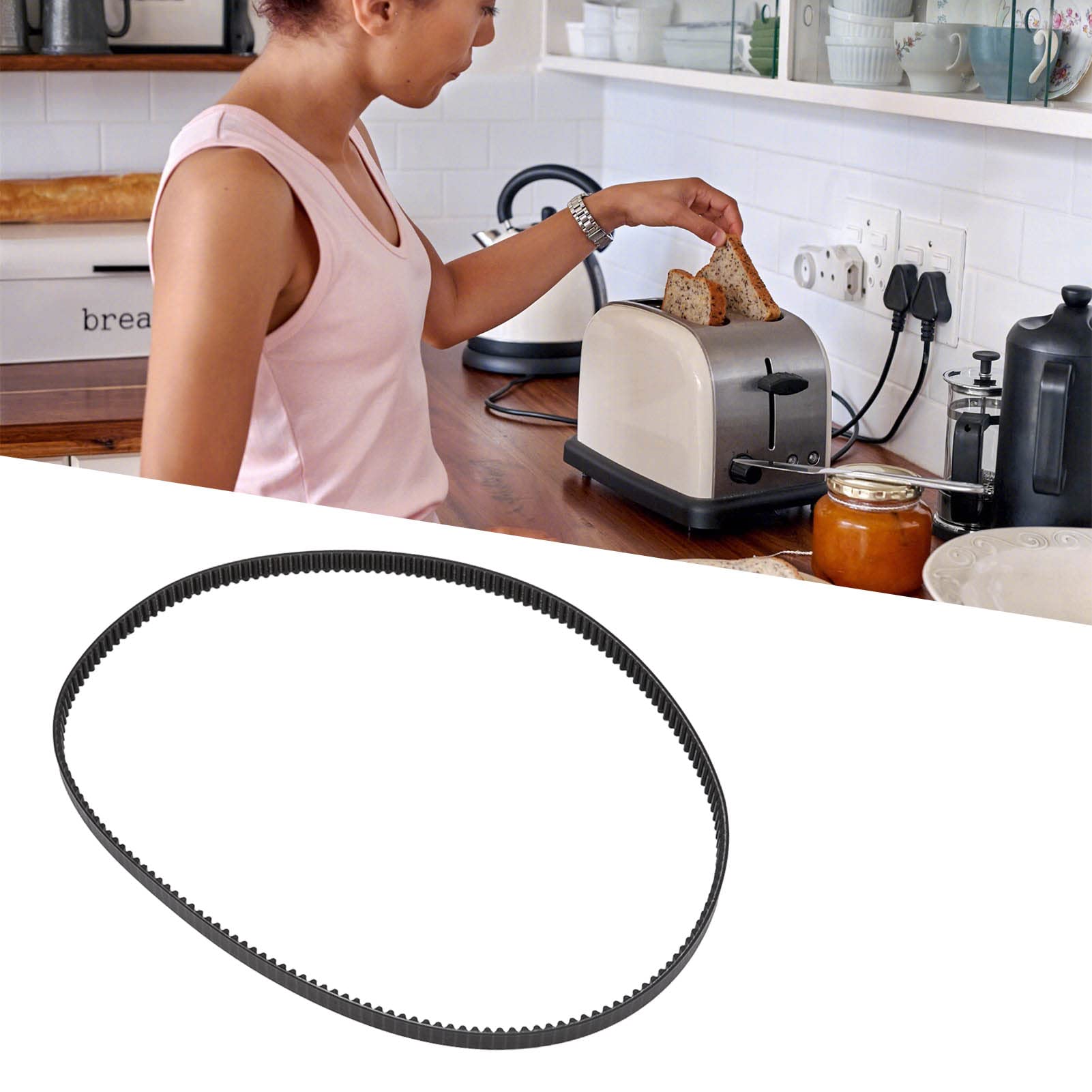 Zerodis 175 Teeth Bread Machine Belt - Replacement Drive Belt for Kitchen Pro Food Processor & Bread Maker - Durable Kitchen Appliance Accessories (Perfect for Home Baking & Commercial Use)