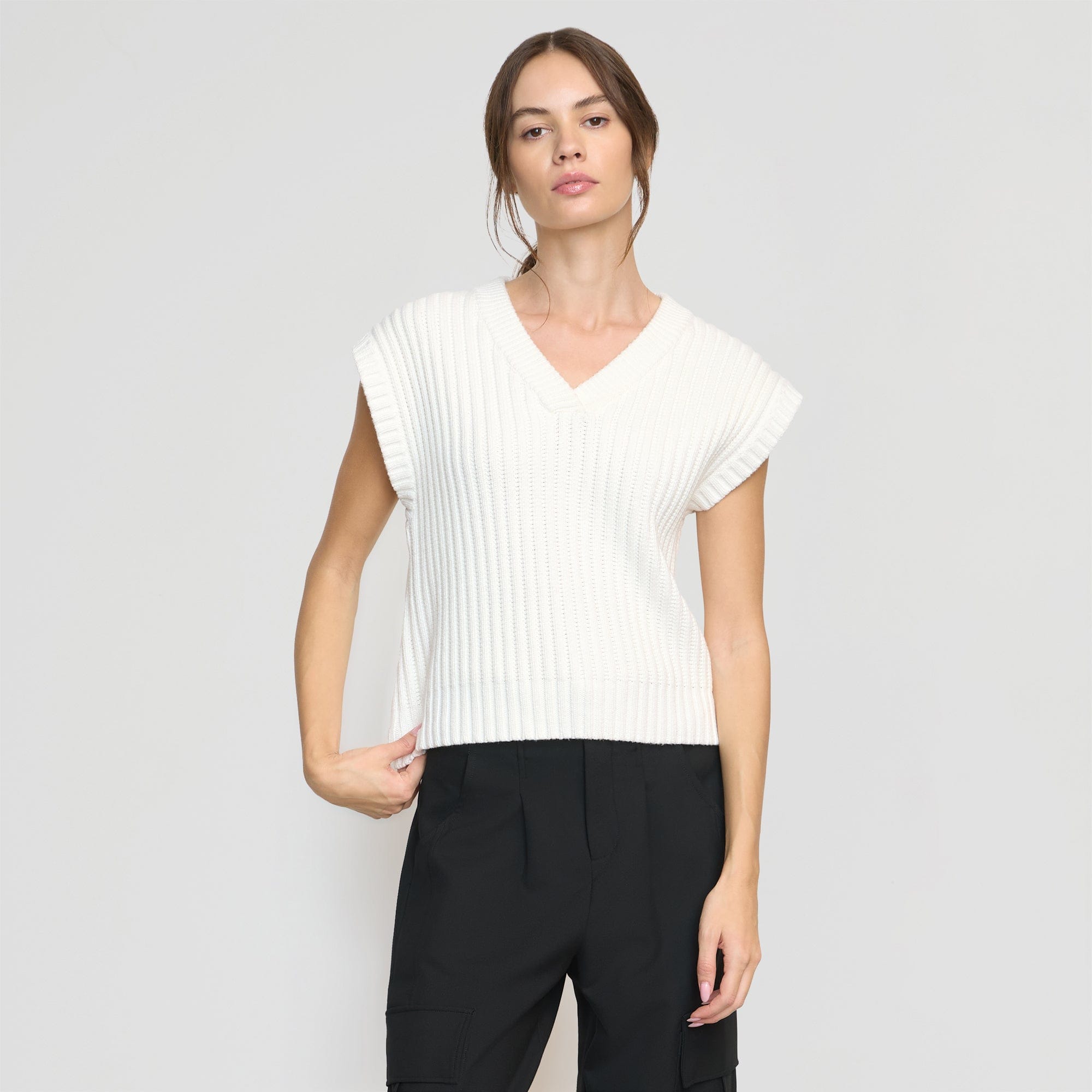 Nicola Organic Cotton Sweater Vest for Women - Soft & Breathable Knit Pullover - Perfect for Layering in Fall & Winter