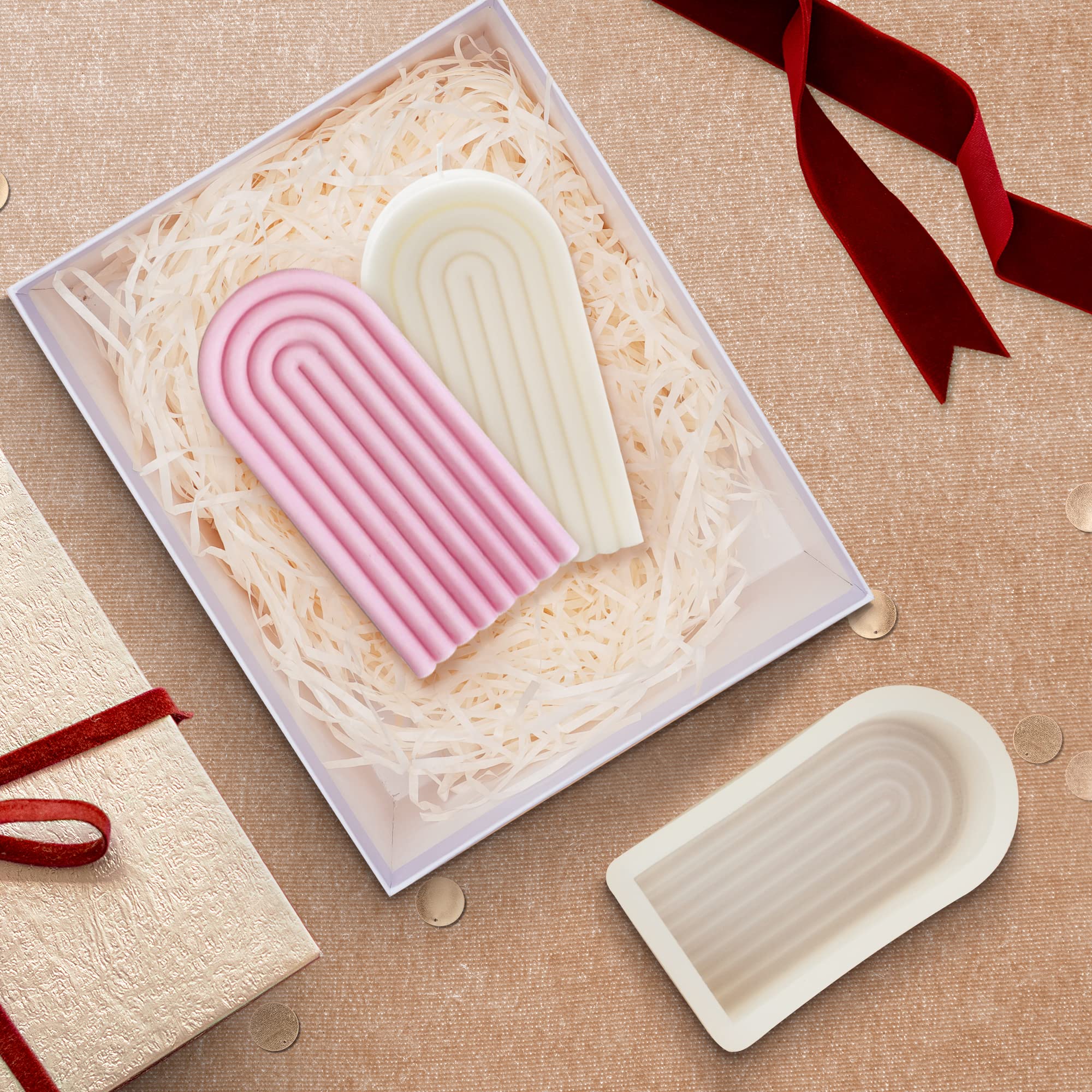 RONRONS Silicone Candle Molds for Candle Making - Christmas Pillar Candle Molds, Reusable & Flexible Candle Soap Molds for DIY, Home Decor, Gifts, Wedding & Holiday Crafts
