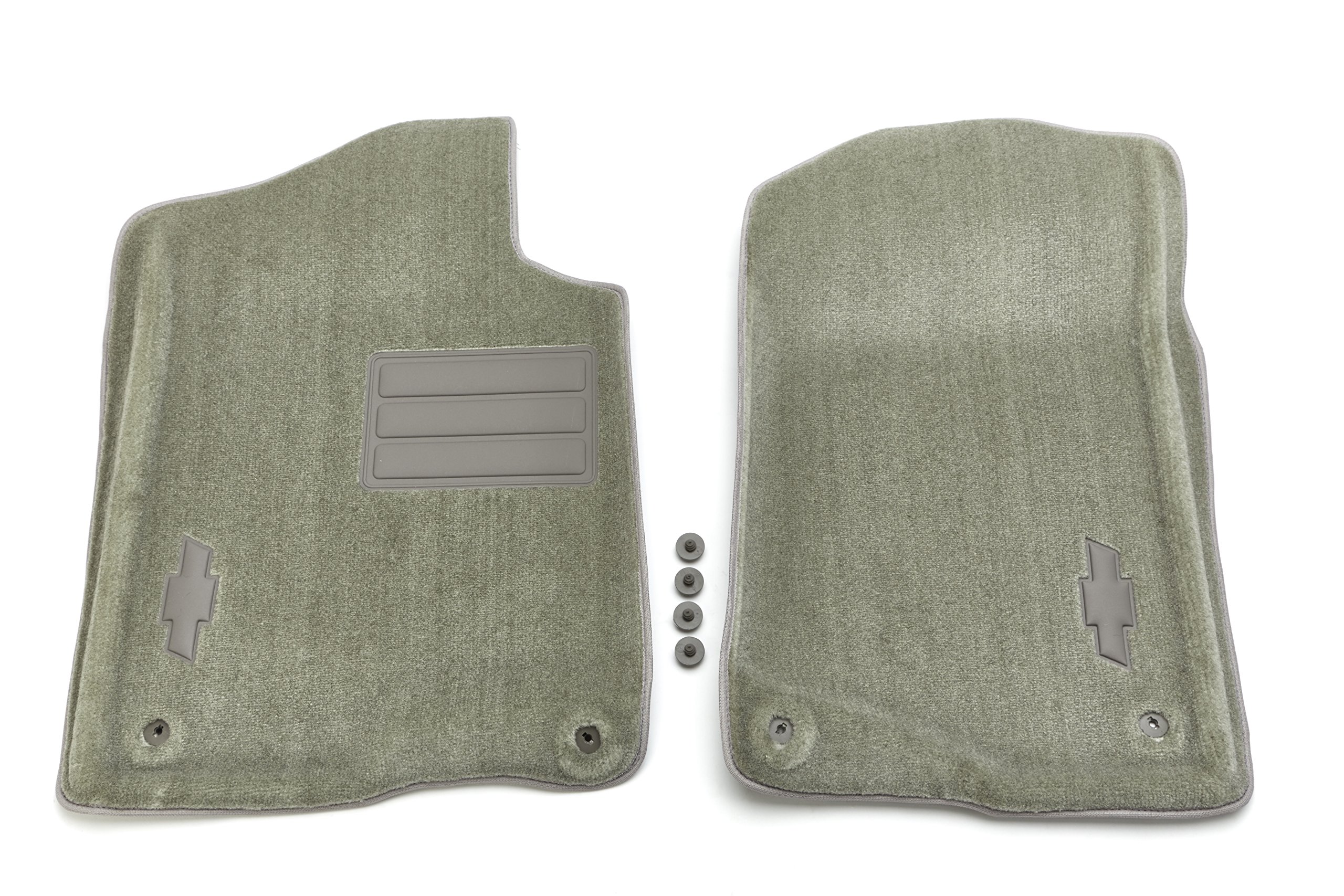 General Motors Accessories 17800402 Titanium Front Carpeted Floor Mats with Bowtie Logo - Premium Car Floor Protection for Chevy, GMC, Cadillac & Buick Vehicles