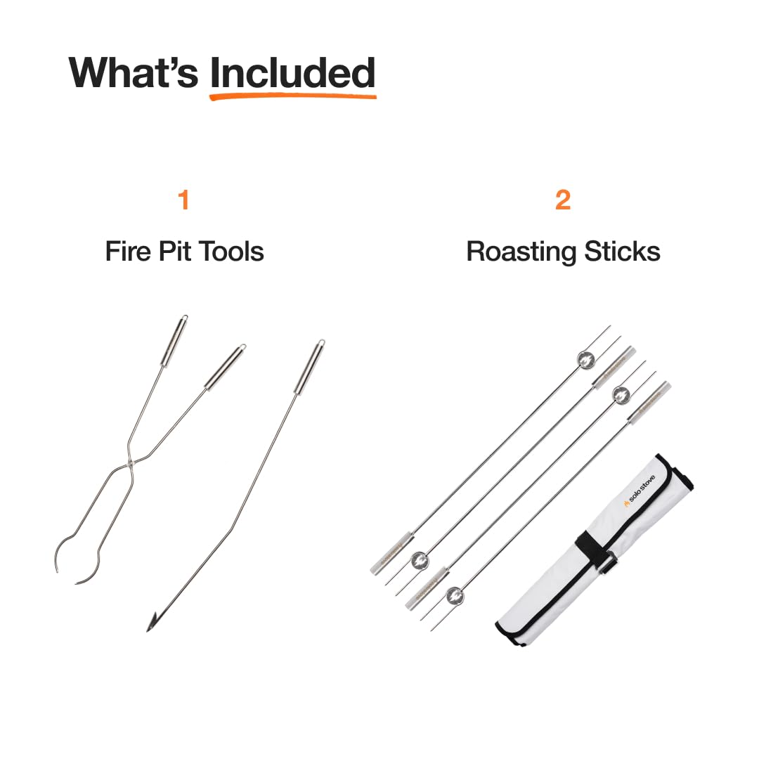 **Solo Stove Fire Pit Accessories - 2-in-1 Roasting Sticks & Fire Poker for Camping, Backyard, RV - Durable Firewood Tools for Marshmallows & Bonfires**    *(Optimized for Google SEO, includes use cases: camping, backyard, RV, marshmallows, bonfires)*