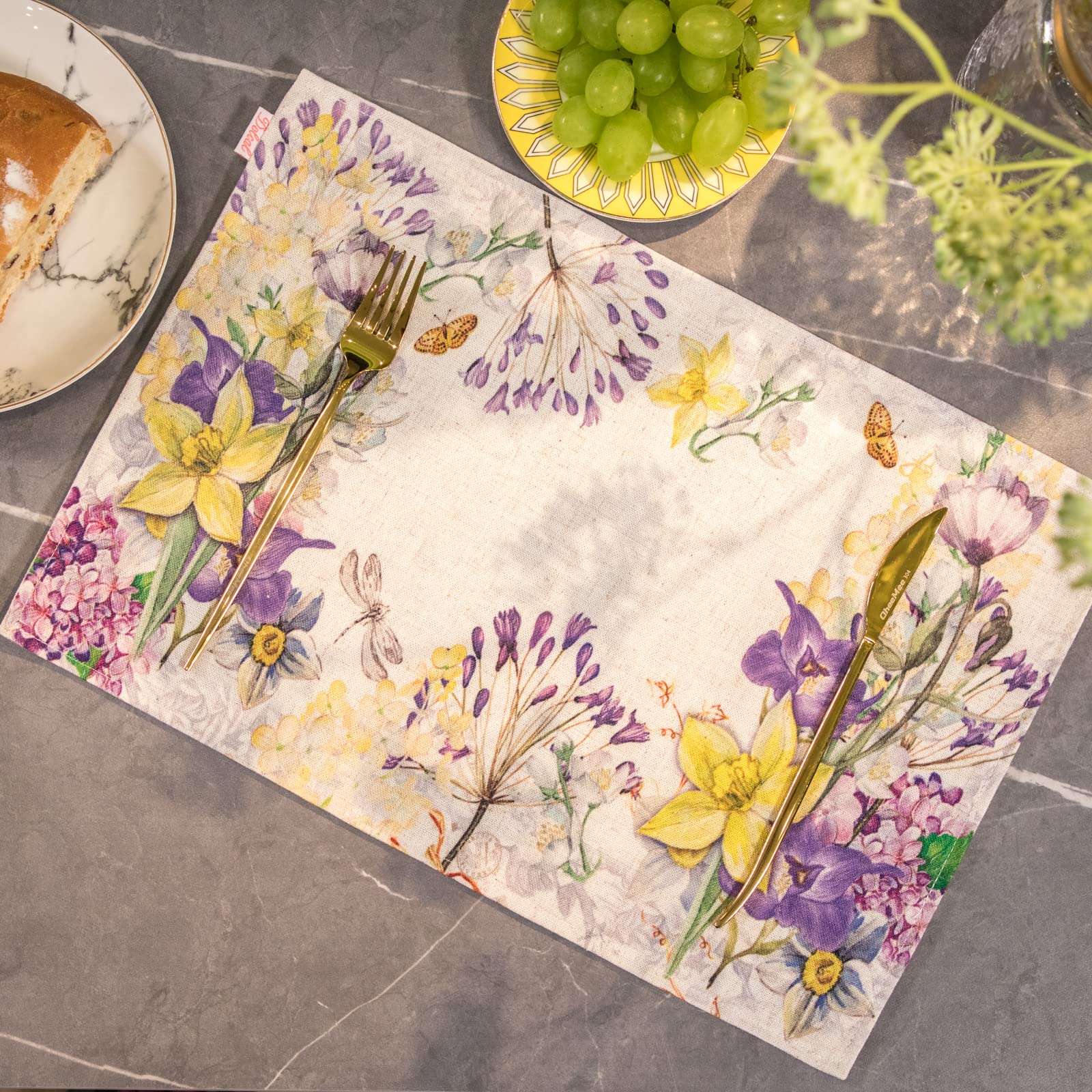 Dolcal Dining Table Placemats Set of 4 - Machine Washable Kitchen Placemats for Dining Room & Home Decor | Waterproof & Heat Resistant