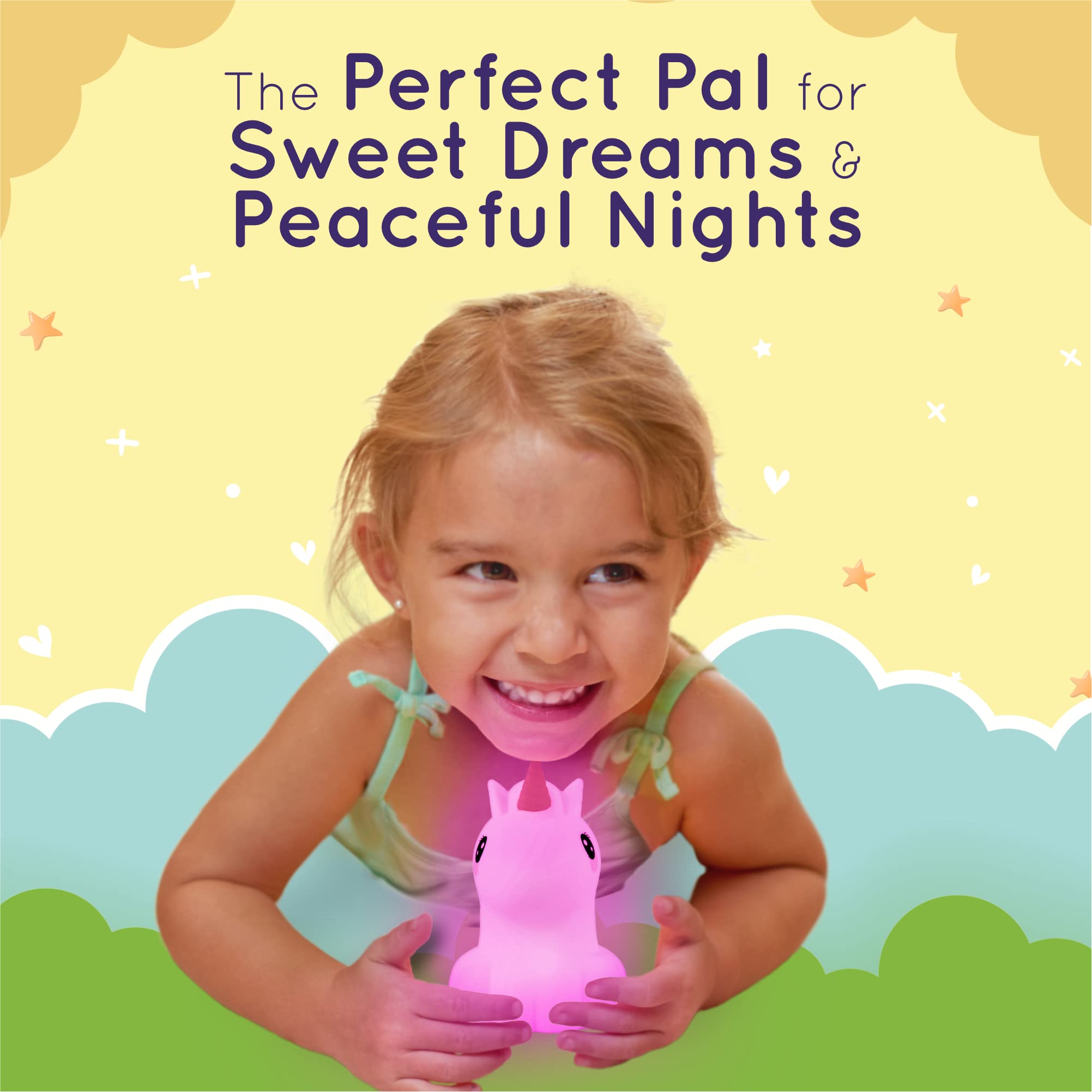 Lumipets Rechargeable Night Light for Kids - Cute Unicorn LED Lamp for Baby & Toddler Room, Soft Glow Nursery Light for Bedtime, Sleep Aid, and Kids Bedroom Decor