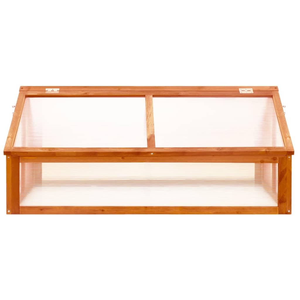 vidaXL Brown Wooden Greenhouse for Outdoor Garden | Firwood Construction with Hinged Lid & Open Bottom | Perfect for Growing Herbs, Vegetables & Flowers | Easy Assembly Required