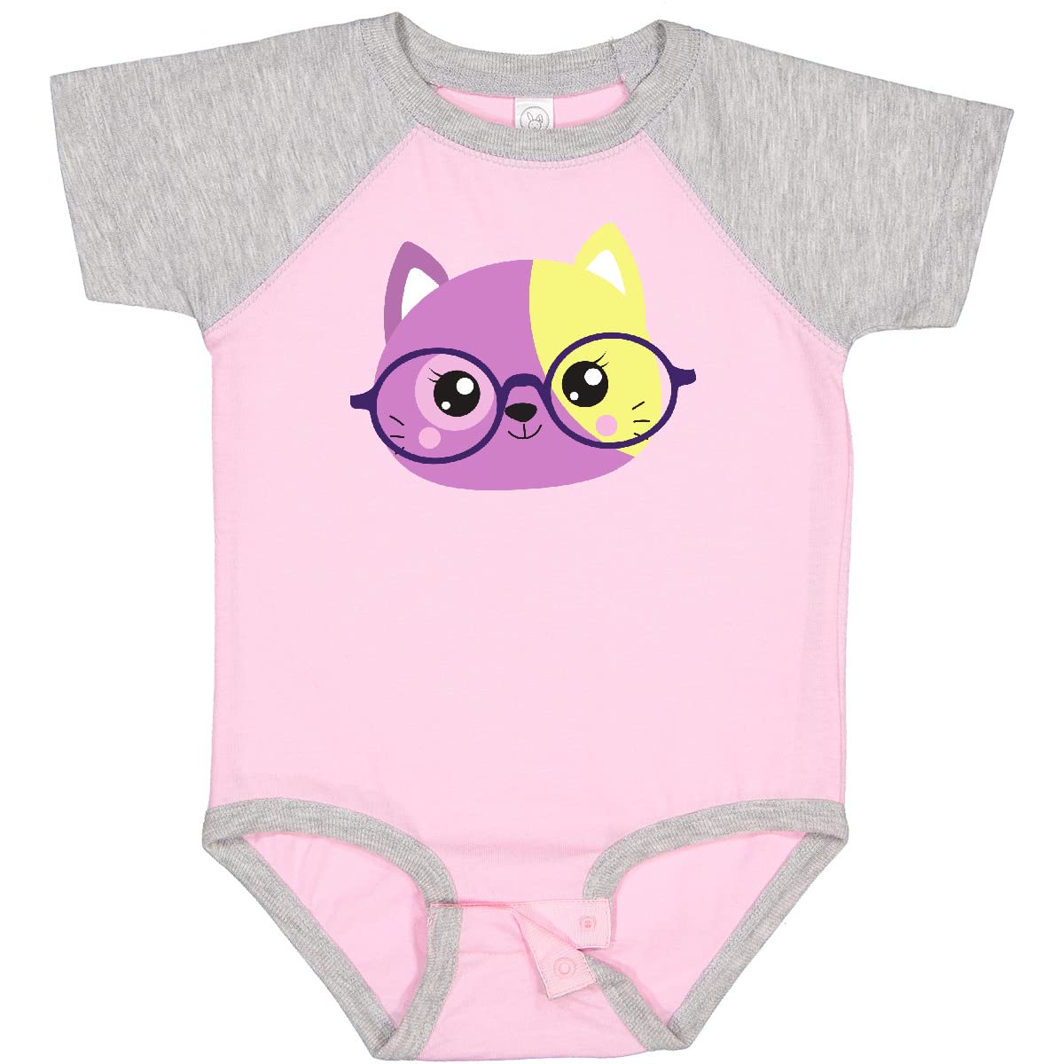 Hipster Cat Baby Bodysuit with Glasses - Cute Kitten Outfit for Photoshoots