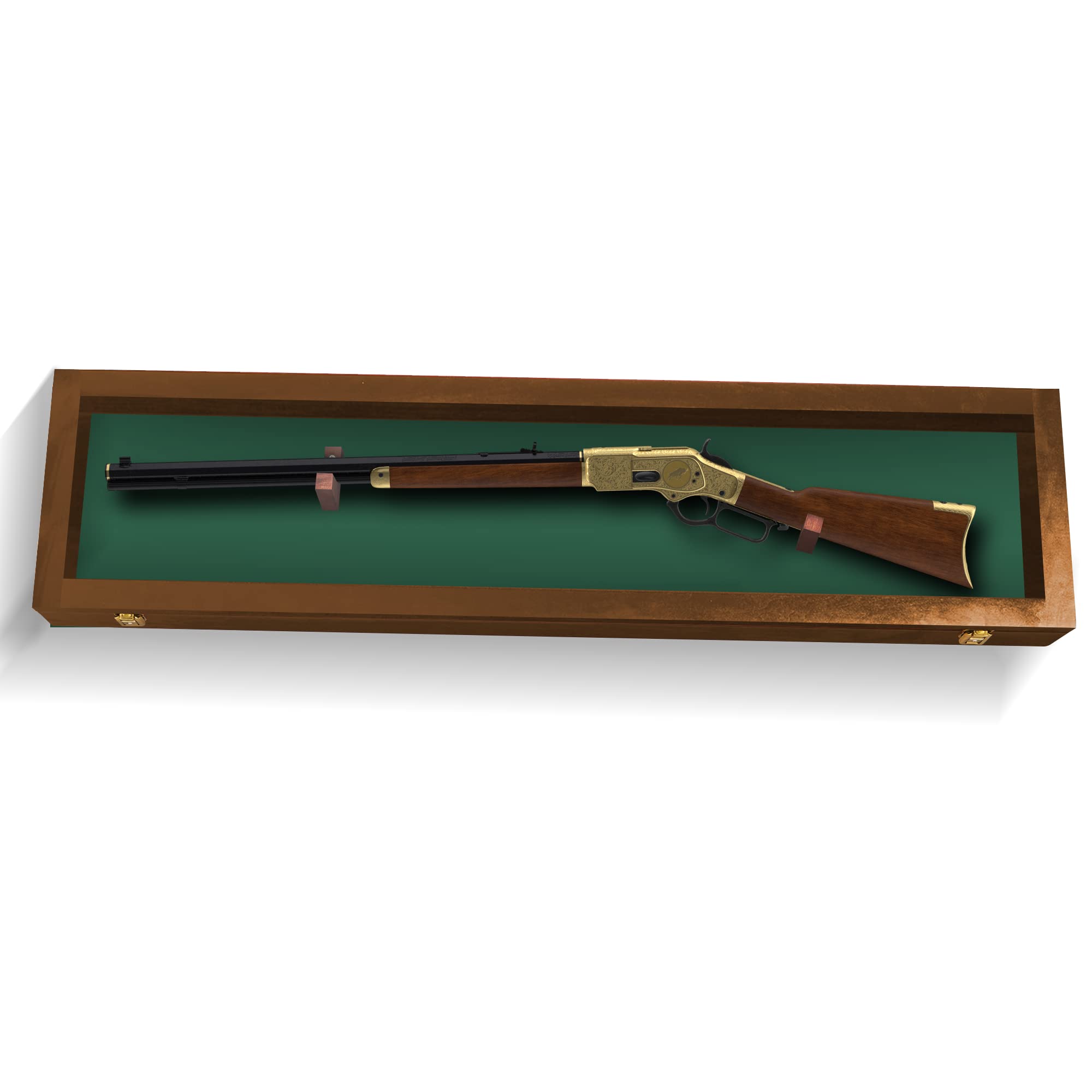 Lockable Gun Display Case for Rifles & Shotguns - Secure Wall Mount Cabinet with Acrylic Door - Perfect for Home, Office & Hunting Lodge Firearm Storage & Display