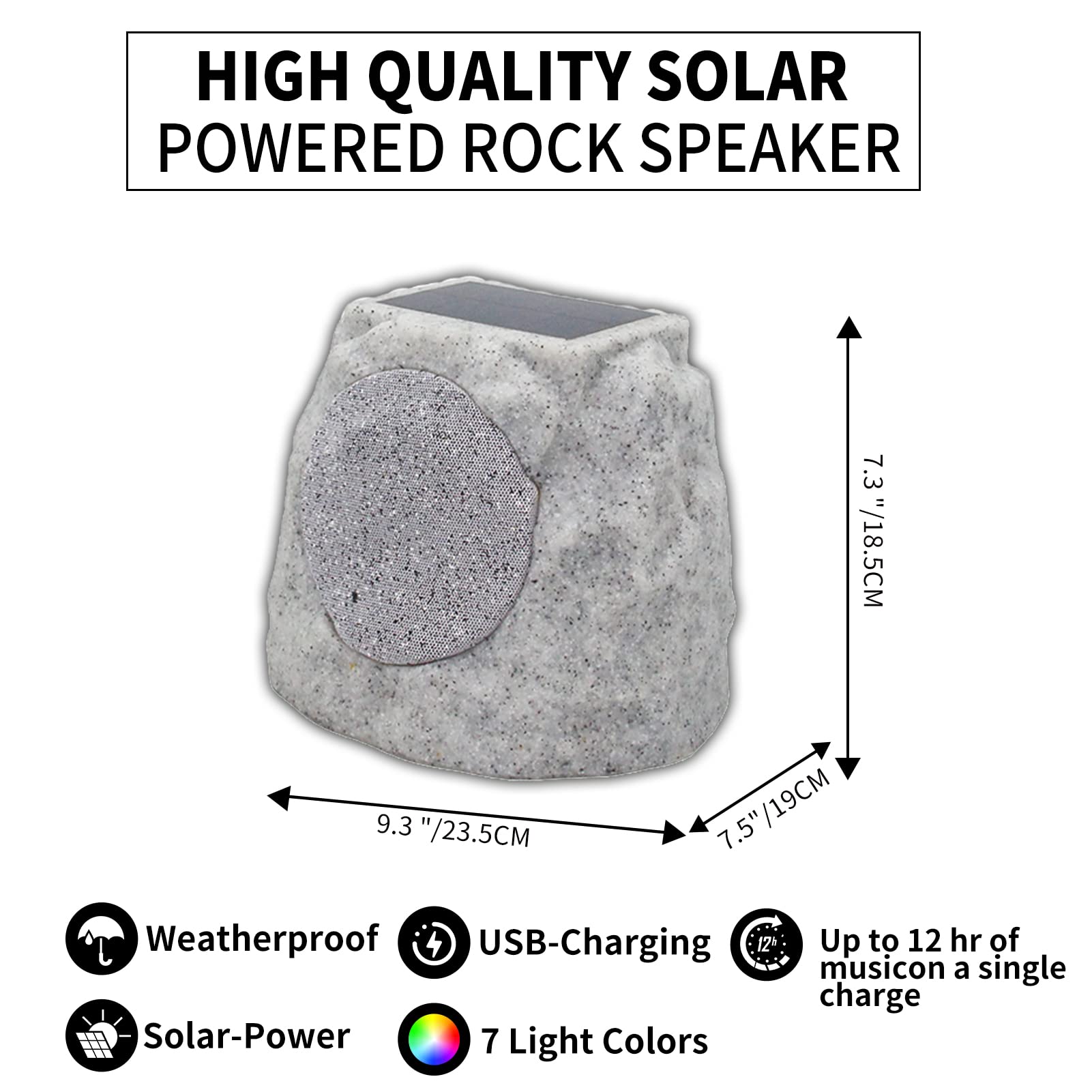 Outdoor Rock Speaker - Wireless Bluetooth Waterproof Speaker for Garden, Patio, Party, Pool - Perfect for Backyard BBQs, Beach Gatherings & Outdoor Entertainment