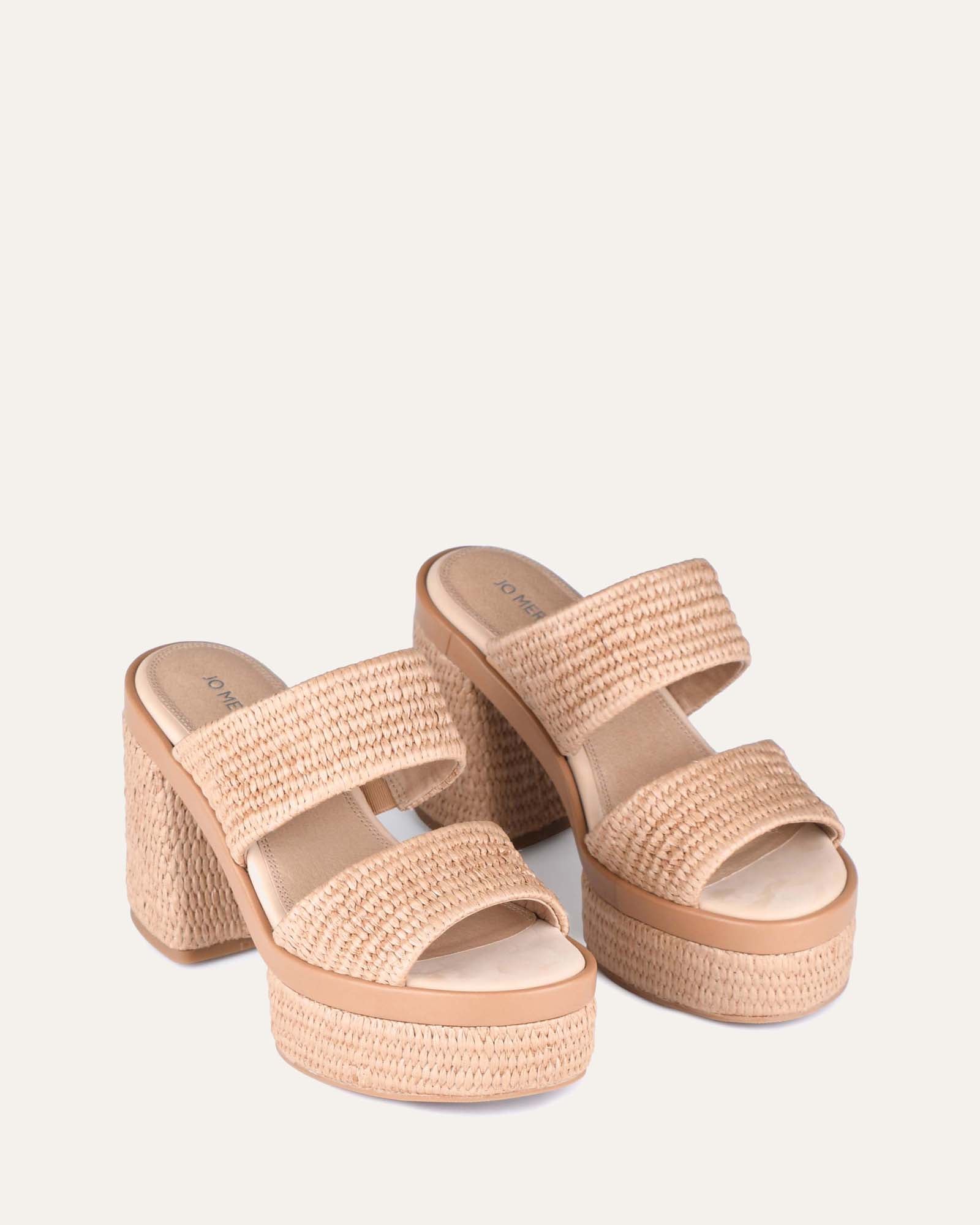 FELICITY Women's High Heel Platform Sandals - Tan Raffia Summer Wedges for Beach, Party & Wedding | Comfortable & Stylish