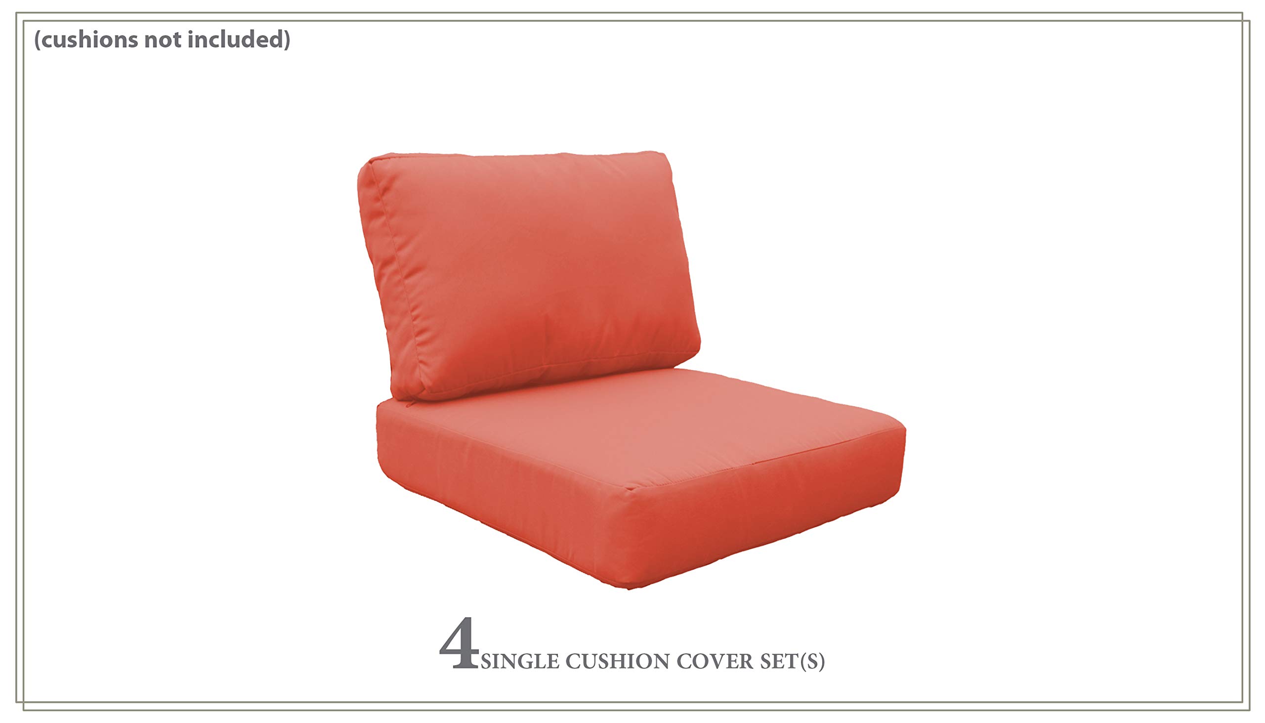 TK Classics High Back Cover Set in Tangerine for COAST-07d Patio Furniture - Replacement Slipcovers for Outdoor Chairs (Cushions Not Included) | Perfect for Poolside, Deck, and Garden Seating