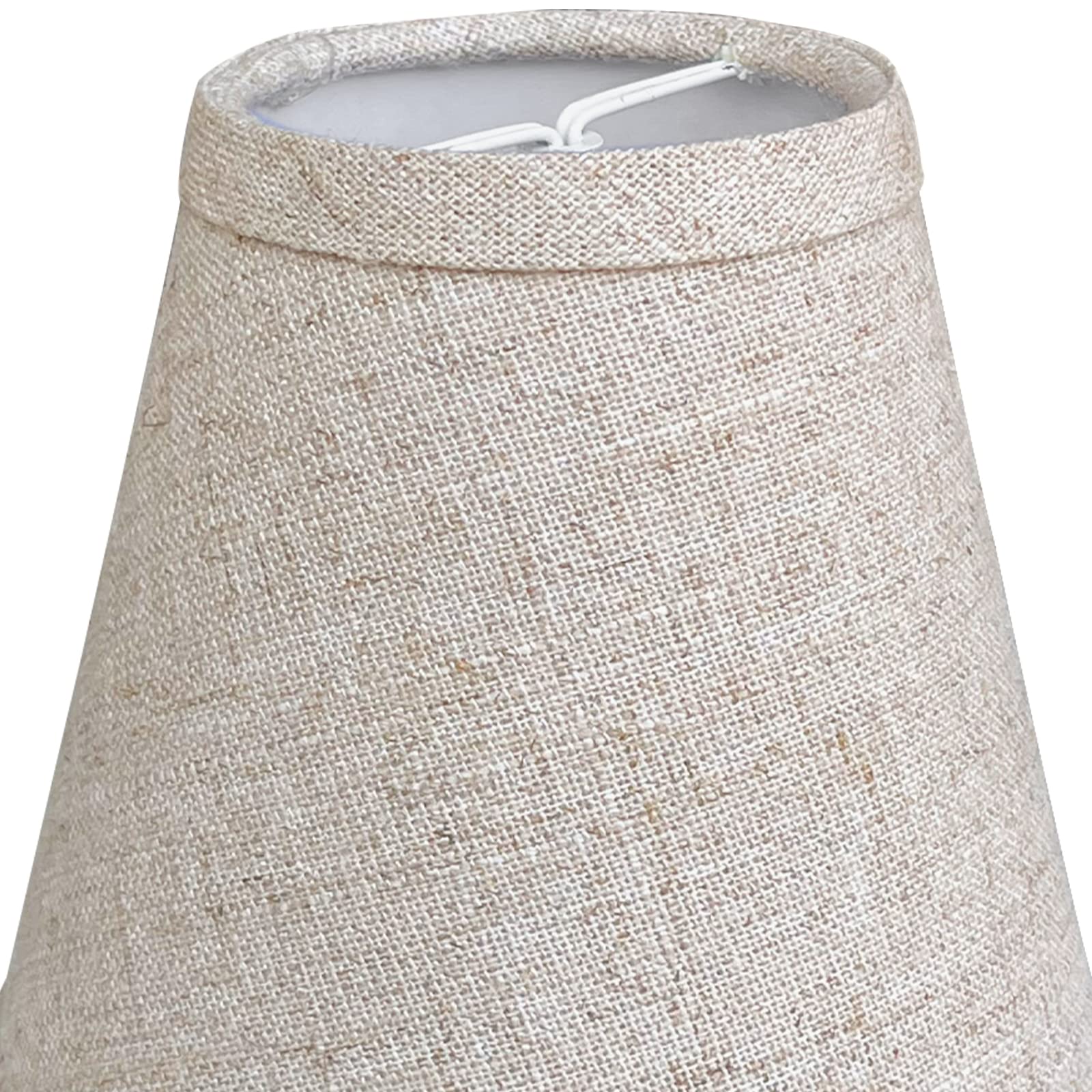 TOOTOO STAR Mini Brown Barrel Lamp Shades - Set of 2 Clip-On Fabric Lampshades (3x6x5 Inches) for Table, Floor & Wall Lamps - Perfect for Bedroom, Living Room & Office Lighting Decor