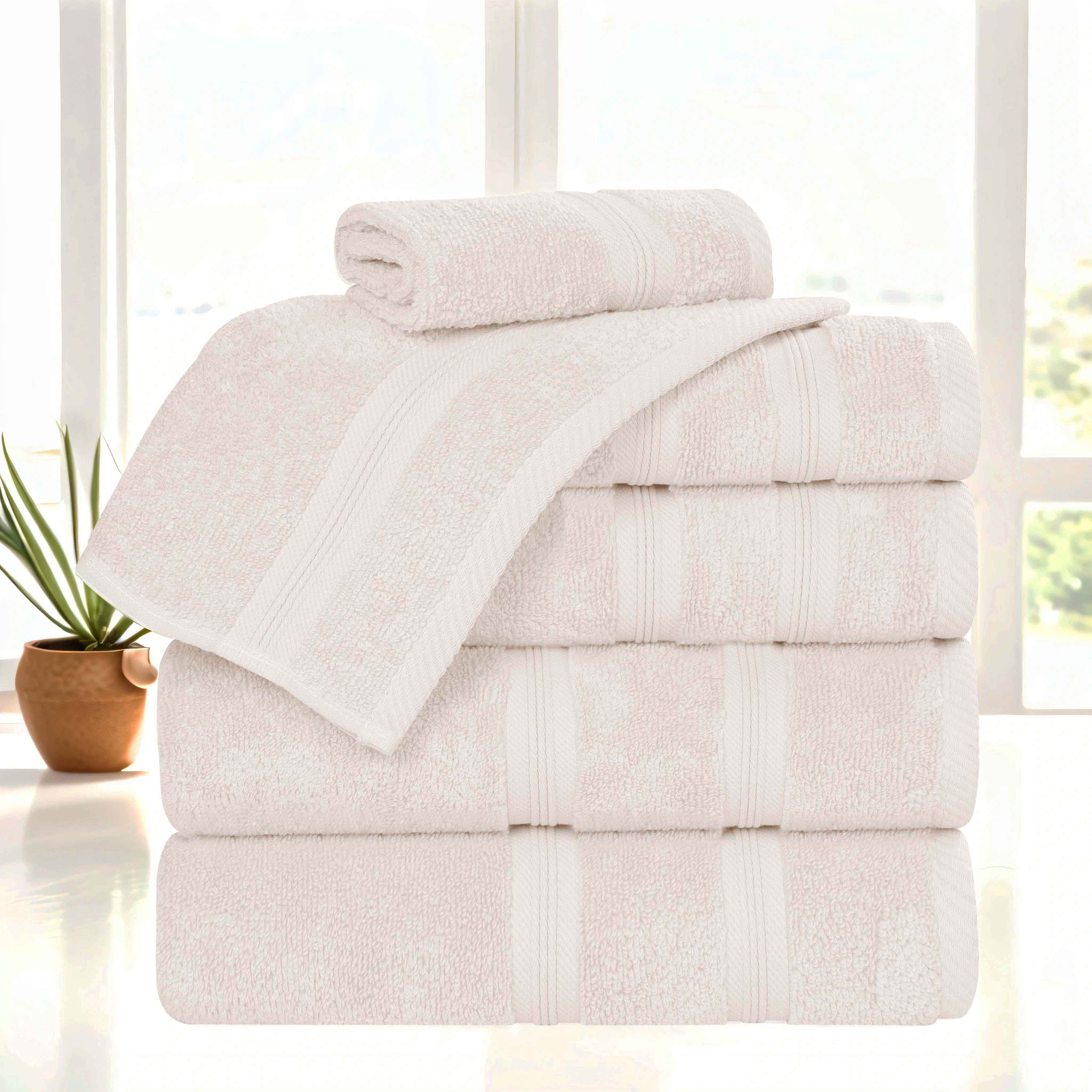 Premium 6-Piece Smart Dry Zero Twist Cotton Towel Set - Ultra Soft, Absorbent & Quick-Drying Bath Towels for Spa, Gym & Luxury Home Use