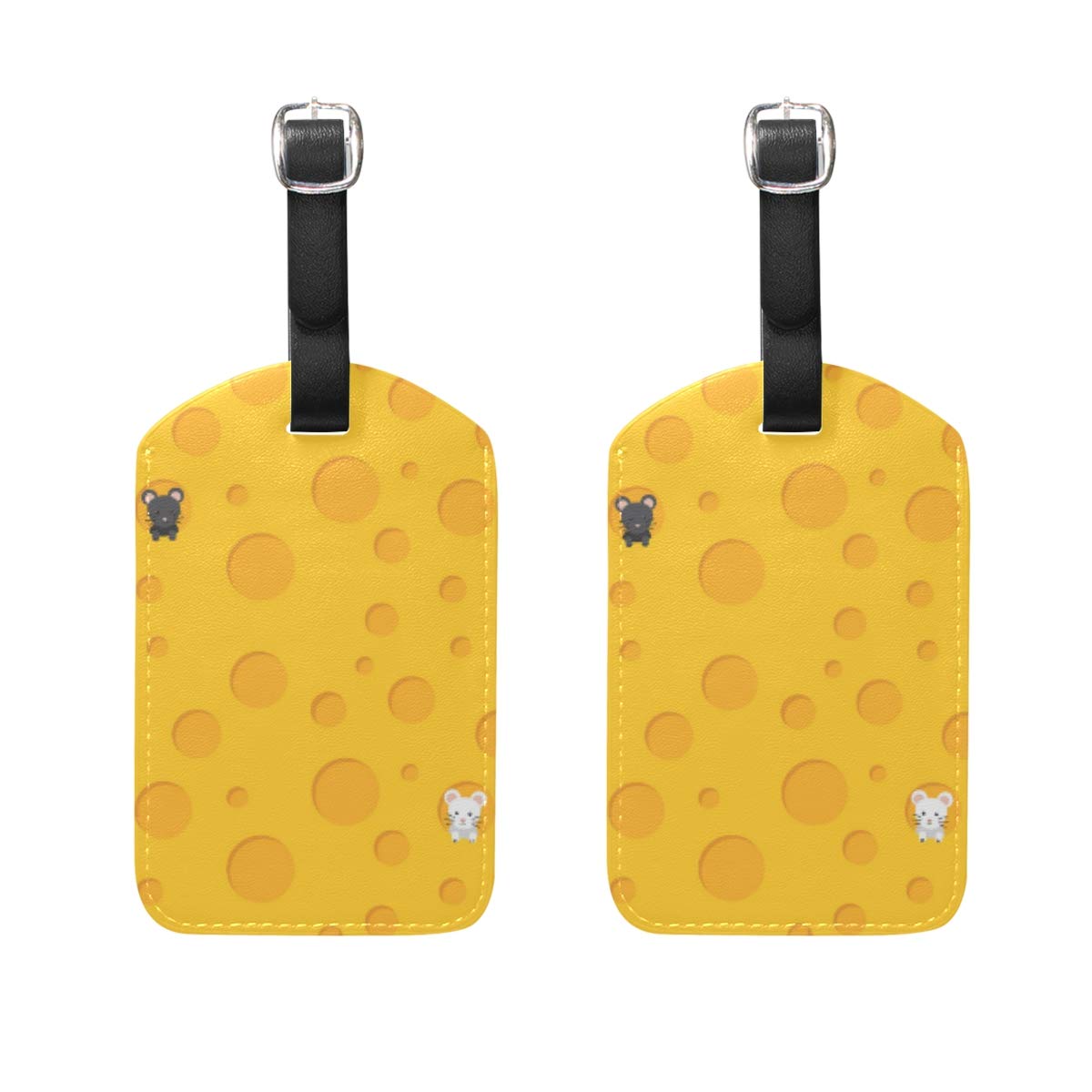 2 Pack Cheese & Mouse Luggage Tags - Durable Travel ID Tags for Suitcases, Handbags & Backpacks | Perfect for Airports, Cruises & Family Vacations