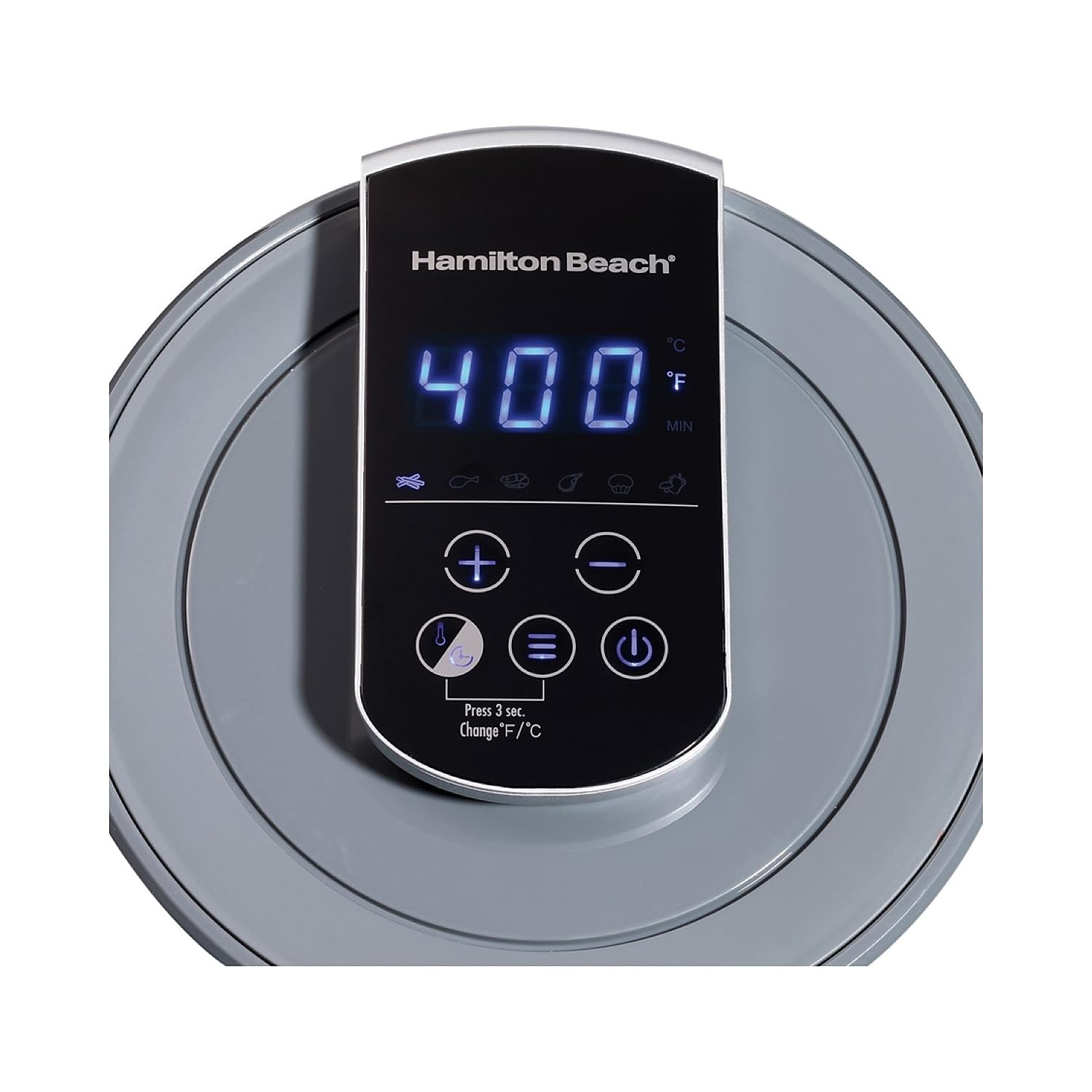 Hamilton Beach 2.5L Digital Air Fryer with Timer & Temperature Control, Gray (35051) - Healthy Oil-Free Cooking for Family Meals, Snacks & Appetizers