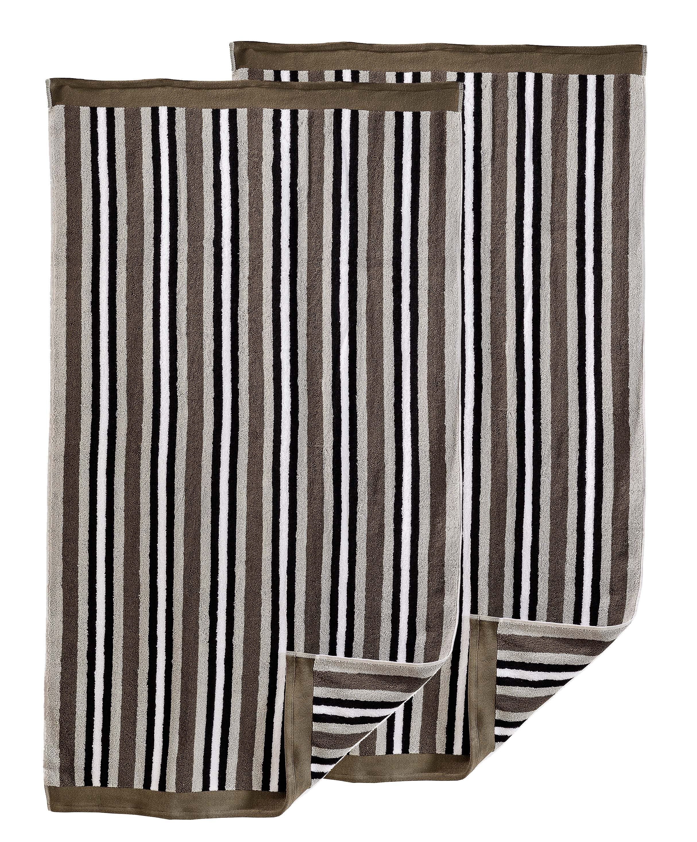 Premium Cotton Striped 2-Piece Bath Sheet Set - Super Soft & Absorbent Towels for Spa, Bathroom & Beach Use