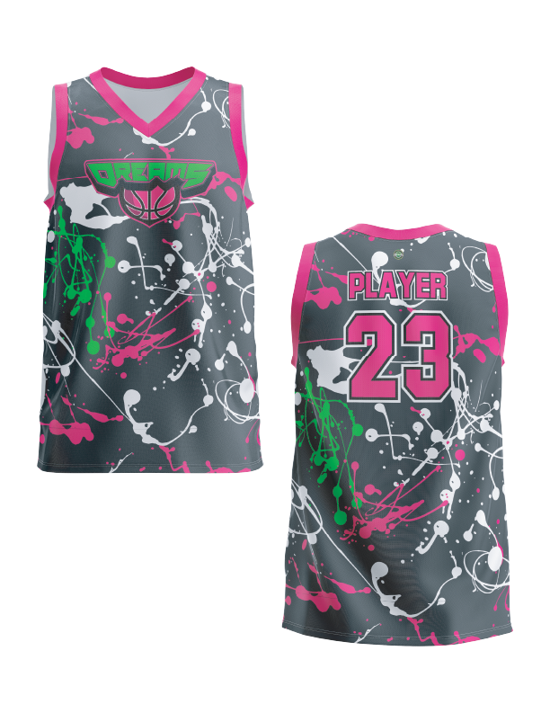 Premium Charcoal Women's Basketball Jersey - Hoop Dreams Full Dye Performance Jersey for Training & Games | Perfect for Courtside Style & Team Uniforms