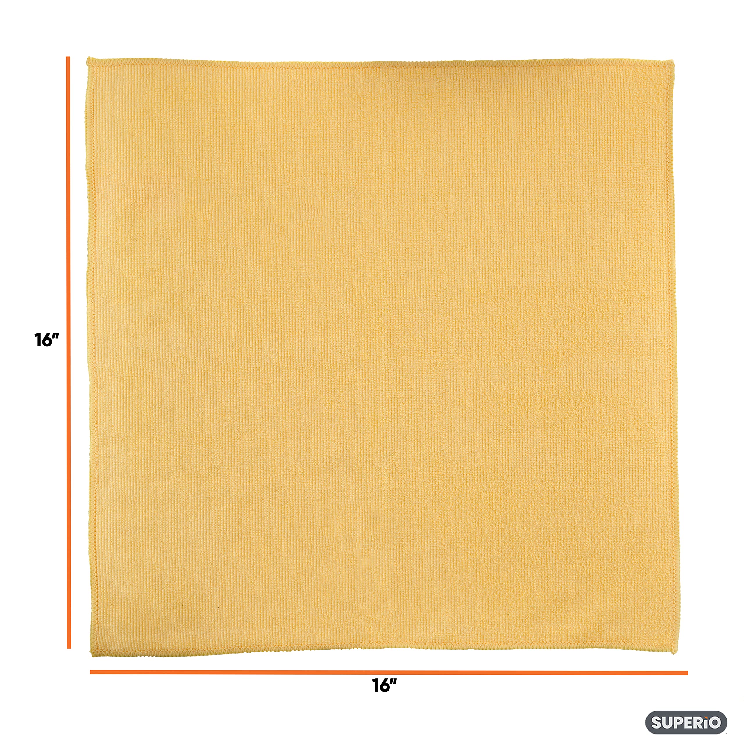 Superio Premium Microfiber Cleaning Cloths 16x16 Inches - Ultra Absorbent Reusable Kitchen Towels, Car Detailing & Household Cleaning Rags - No Streaks, No Scratches, No Detergents Needed - Perfect for Windows, Dishes, Cars & Office Cleaning