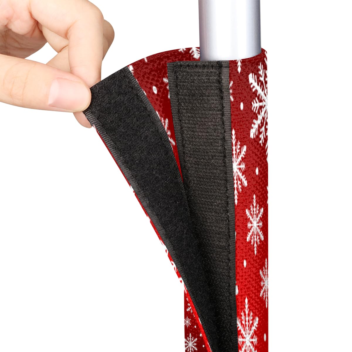 Christmas Snowflake Fridge Handle Covers - Set of 2, Washable for Kitchen & Microwave Decor